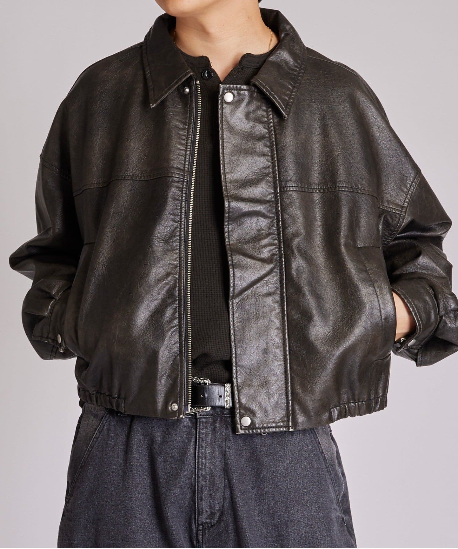 OUTLET(アウトレット) 【WHO'S WHO gallery】ステンカラーヴィンテージライクブルゾン