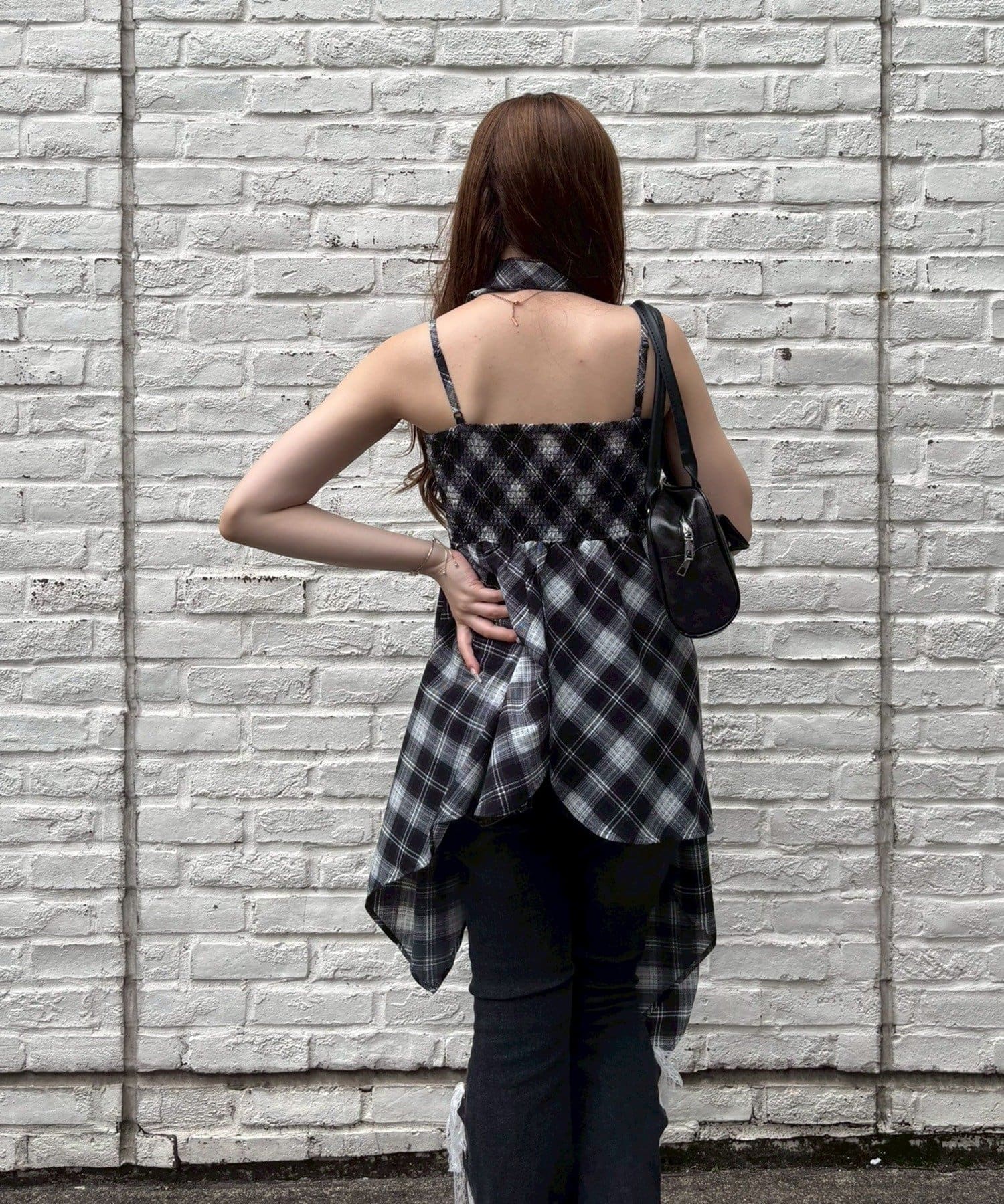 NICE CLAUP / OLIVE des OLIVE OUTLET(ナイスクラップ  / オリーブ デ オリーブ アウトレット) 【ANOTHER BRANCH】チョーカー付きイレヘムキャミチュニック