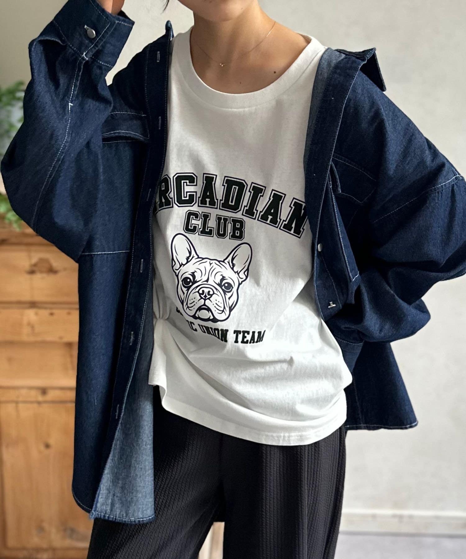 LOCUST(ローカスト) 【オーバーサイズ・コットン素材】犬プリントTシャツ