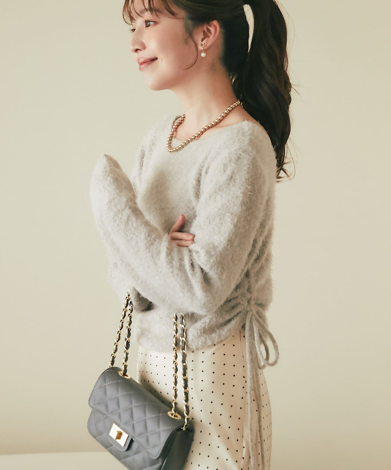 La boutique BonBon(ラブティックボンボン) ヘアリーラメシャギーニット