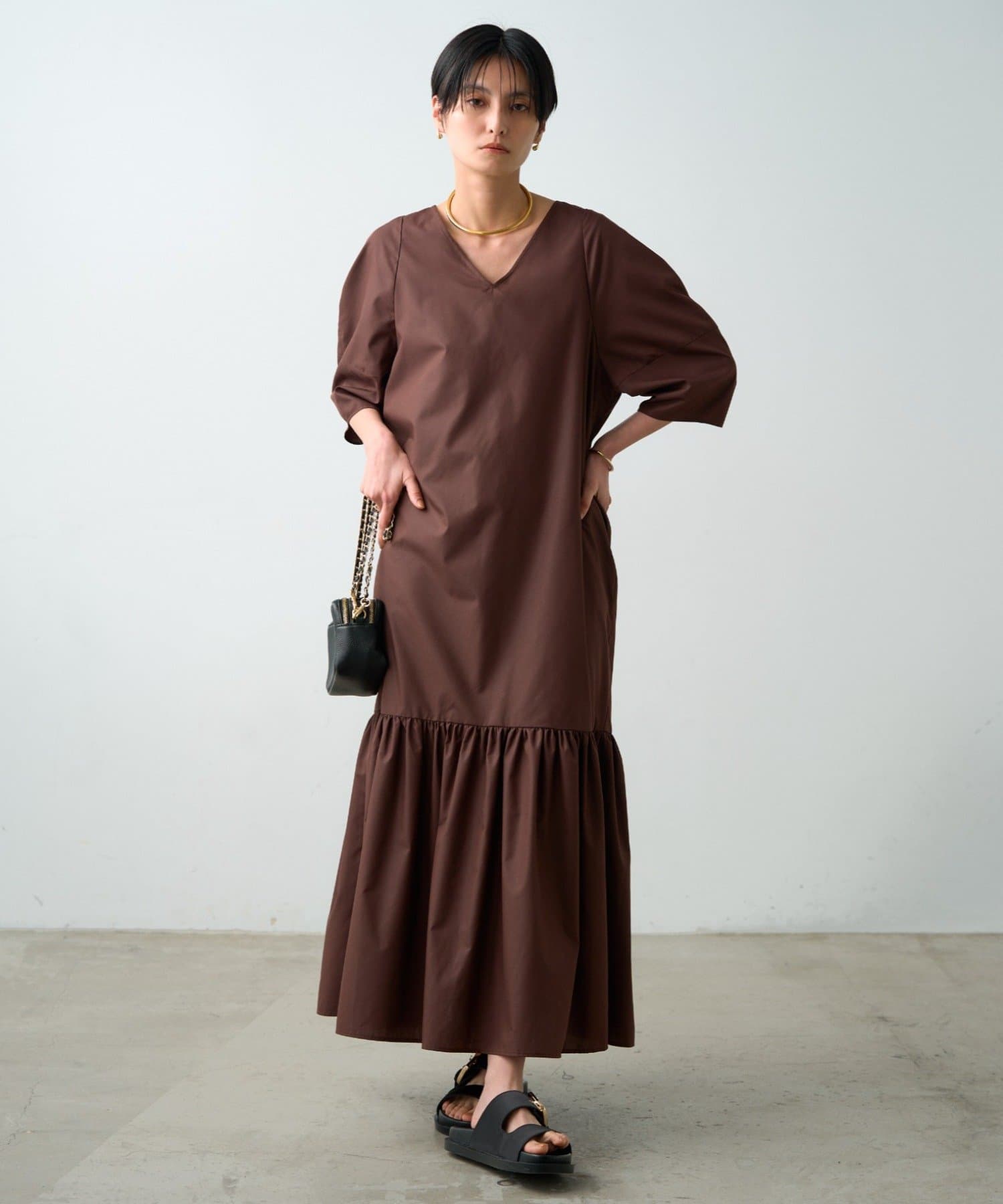 OUTLET(アウトレット) 【Loungedress】コクーンスリーブワンピース