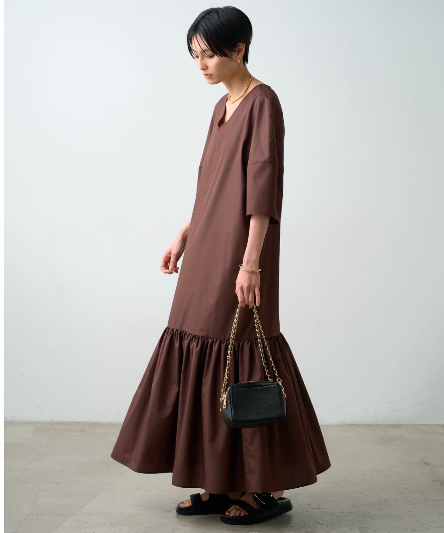 OUTLET(アウトレット) 【Loungedress】コクーンスリーブワンピース
