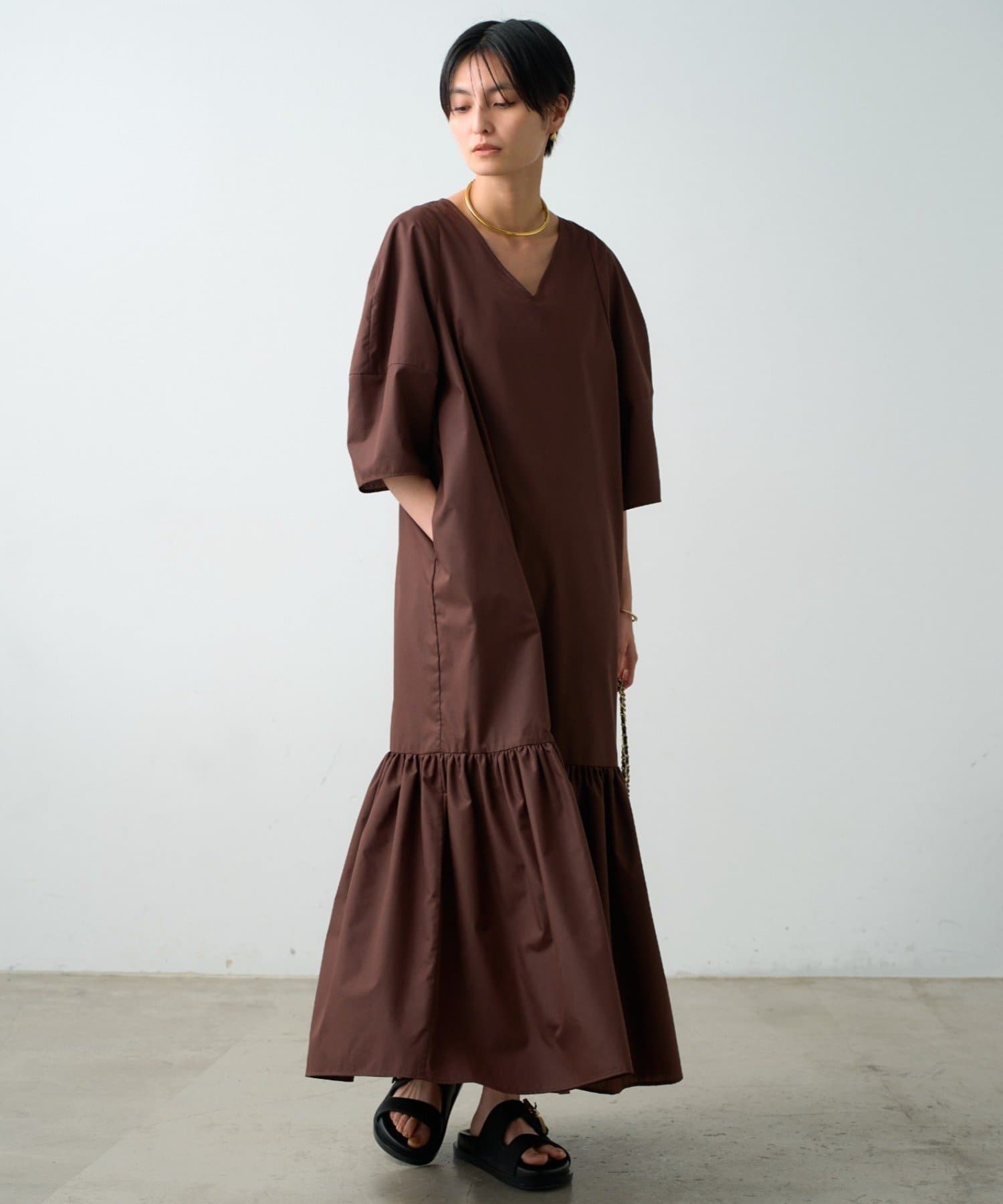 OUTLET(アウトレット) 【Loungedress】コクーンスリーブワンピース