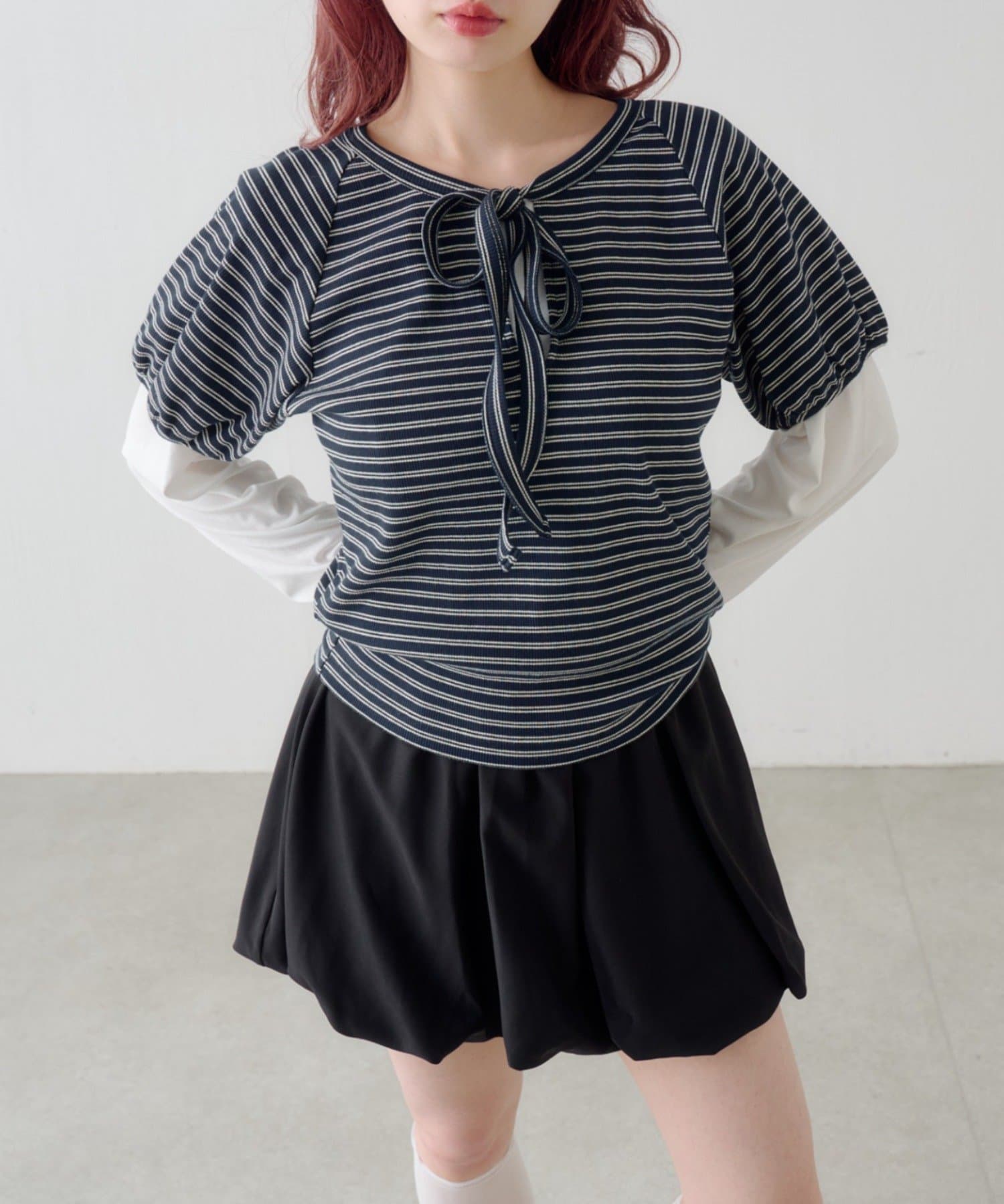 OUTLET(アウトレット) 【Kastane】ボウタイボーダーtee
