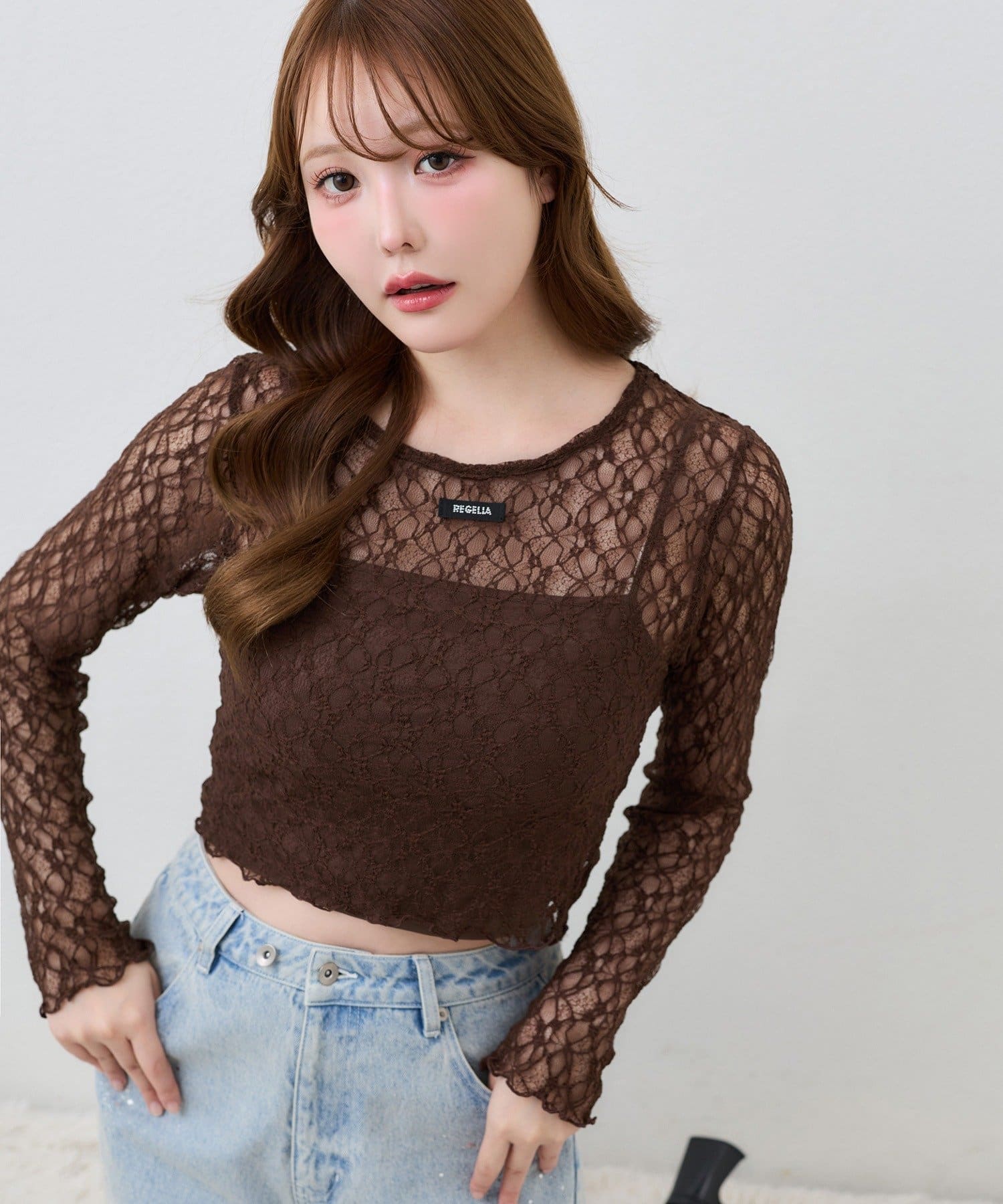 one after another NICE CLAUP(ワンアフターアナザー ナイスクラップ) プレート付きレーストップス