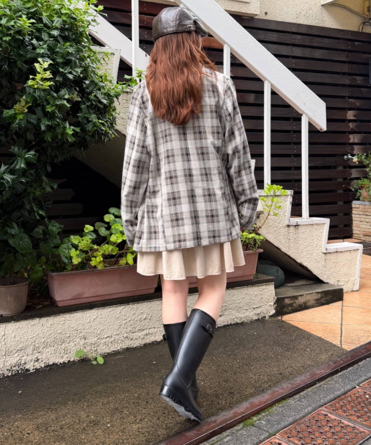 w closet(ダブルクローゼット) ベルト付きレインロングブーツ