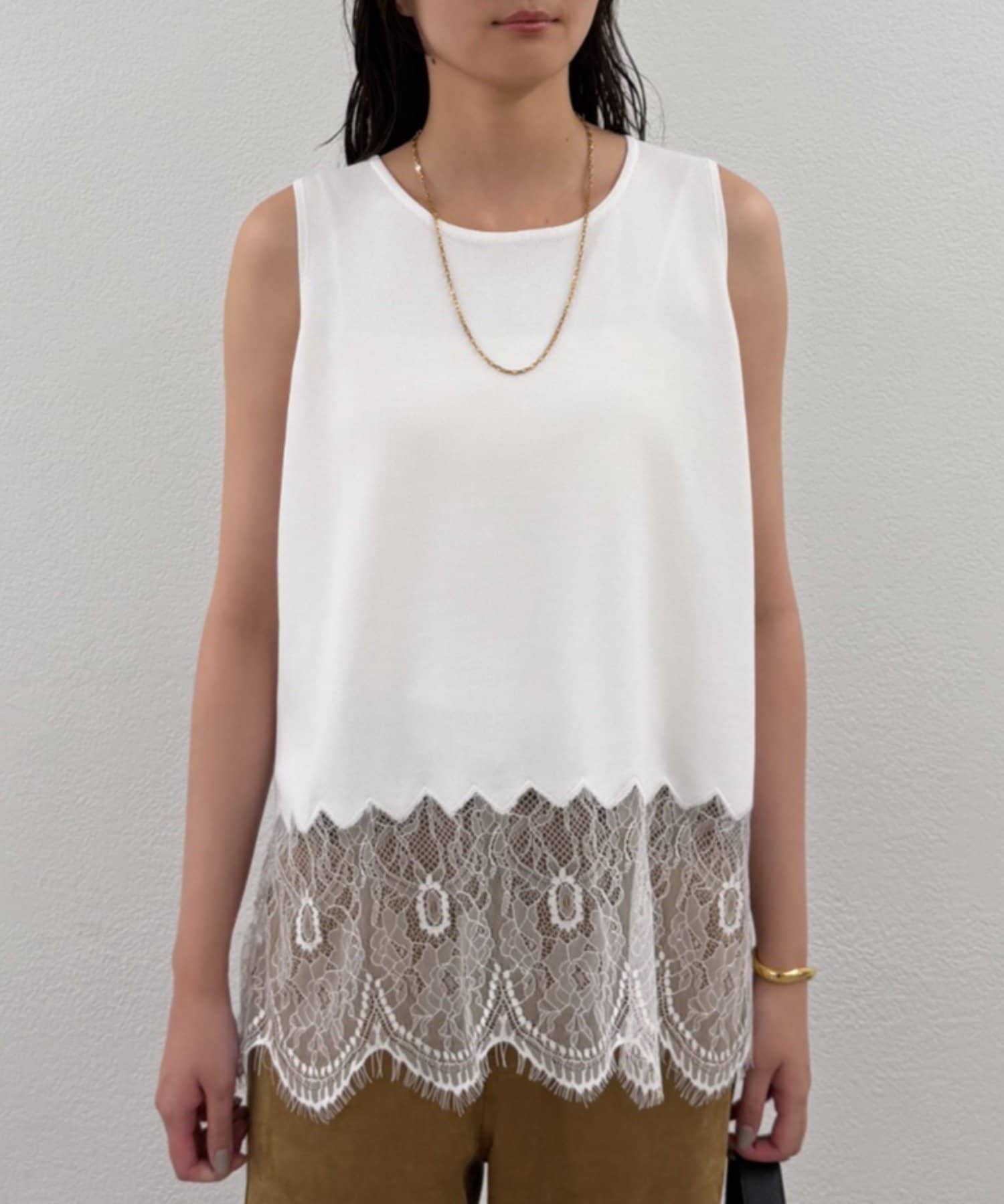 LOUNGEDRESS(ラウンジドレス) 《1枚でも、重ね着でも》裾レースニット
