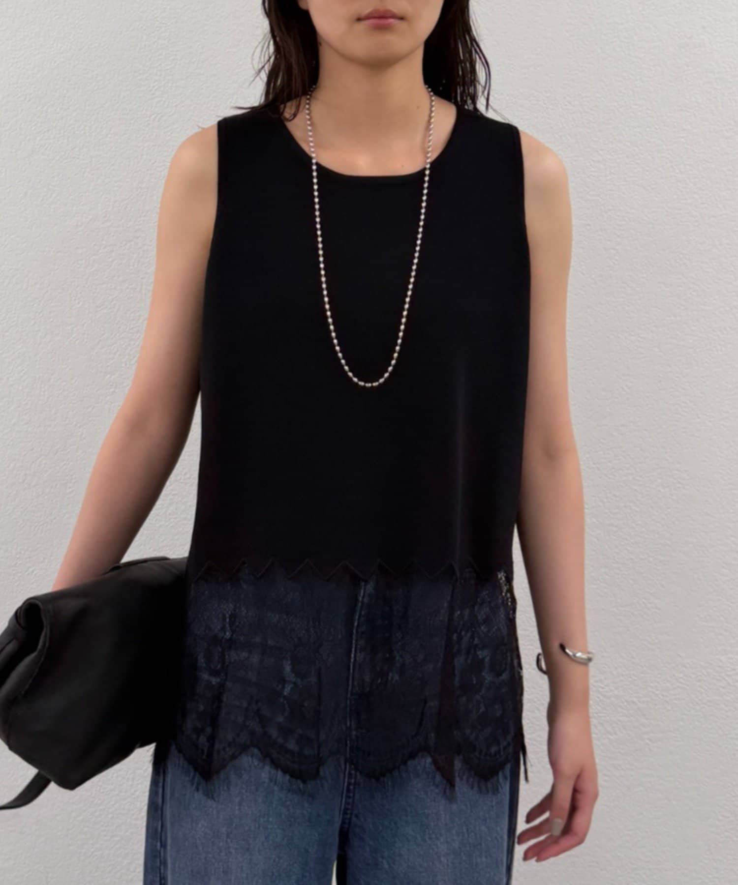 LOUNGEDRESS(ラウンジドレス) 《1枚でも、重ね着でも》裾レースニット