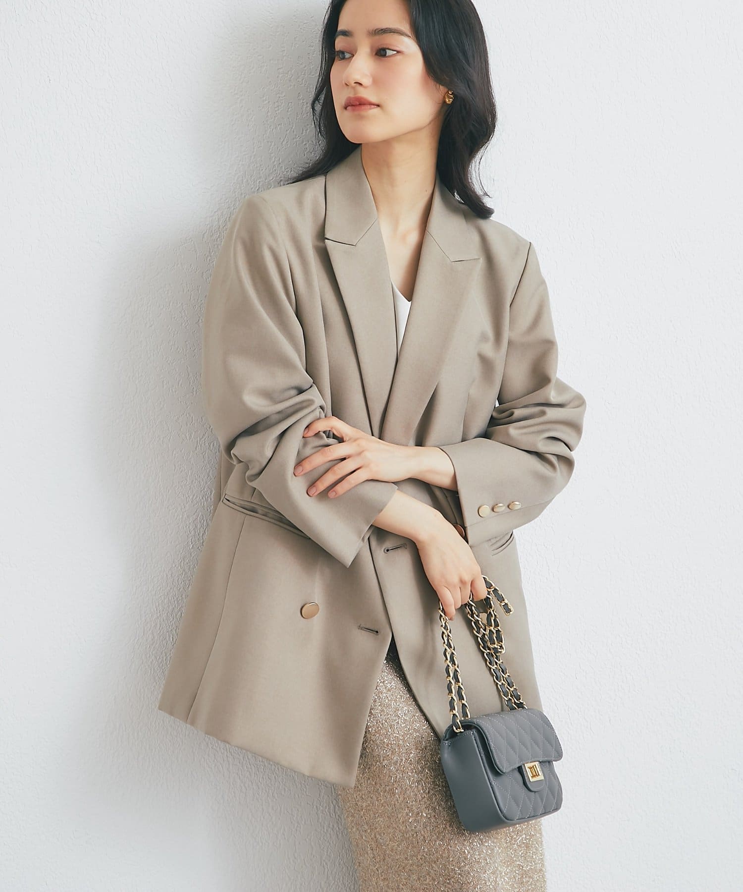 La boutique BonBon(ラブティックボンボン) ダブルクロスメタルボタンジャケット