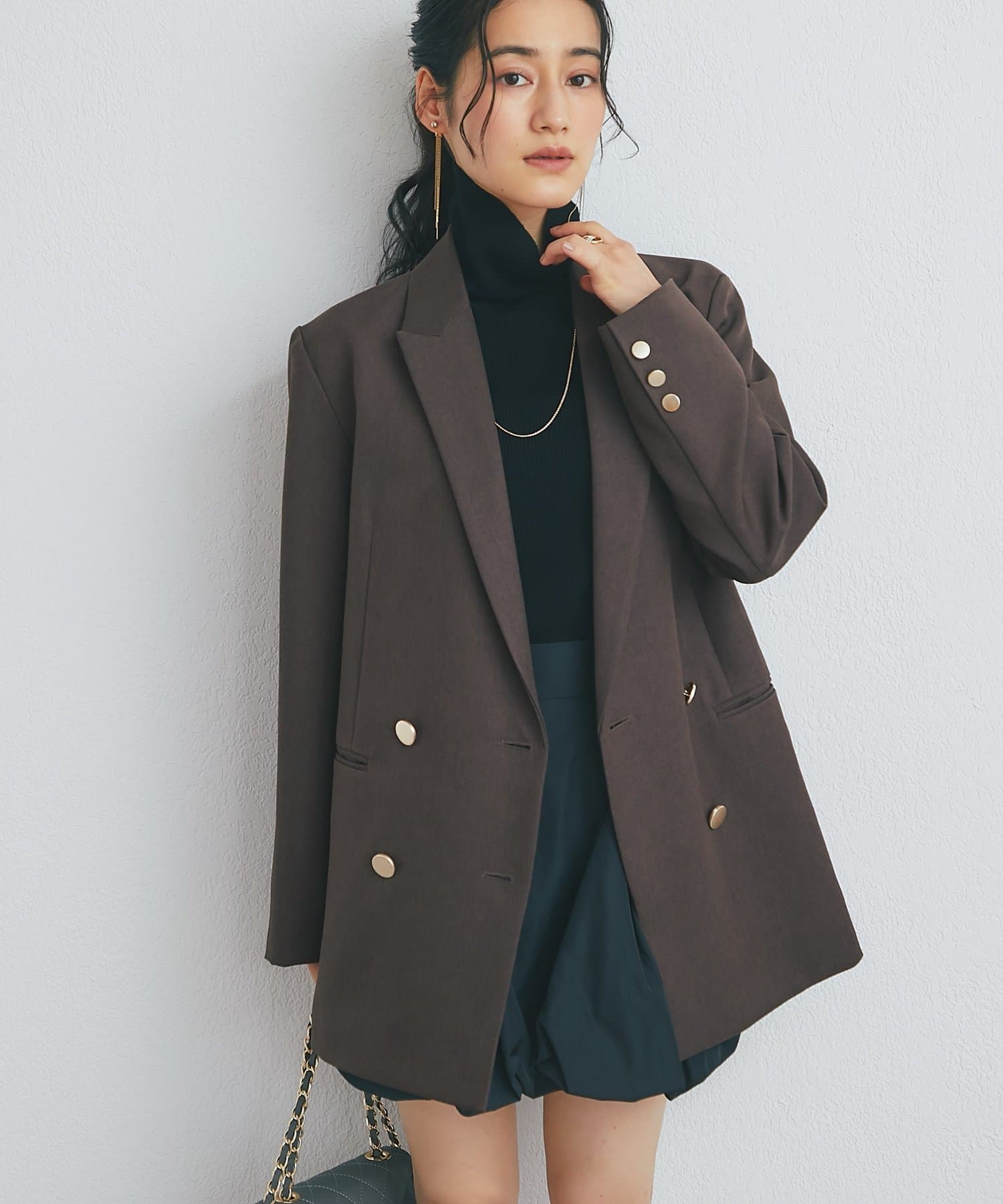 La boutique BonBon(ラブティックボンボン) ダブルクロスメタルボタンジャケット