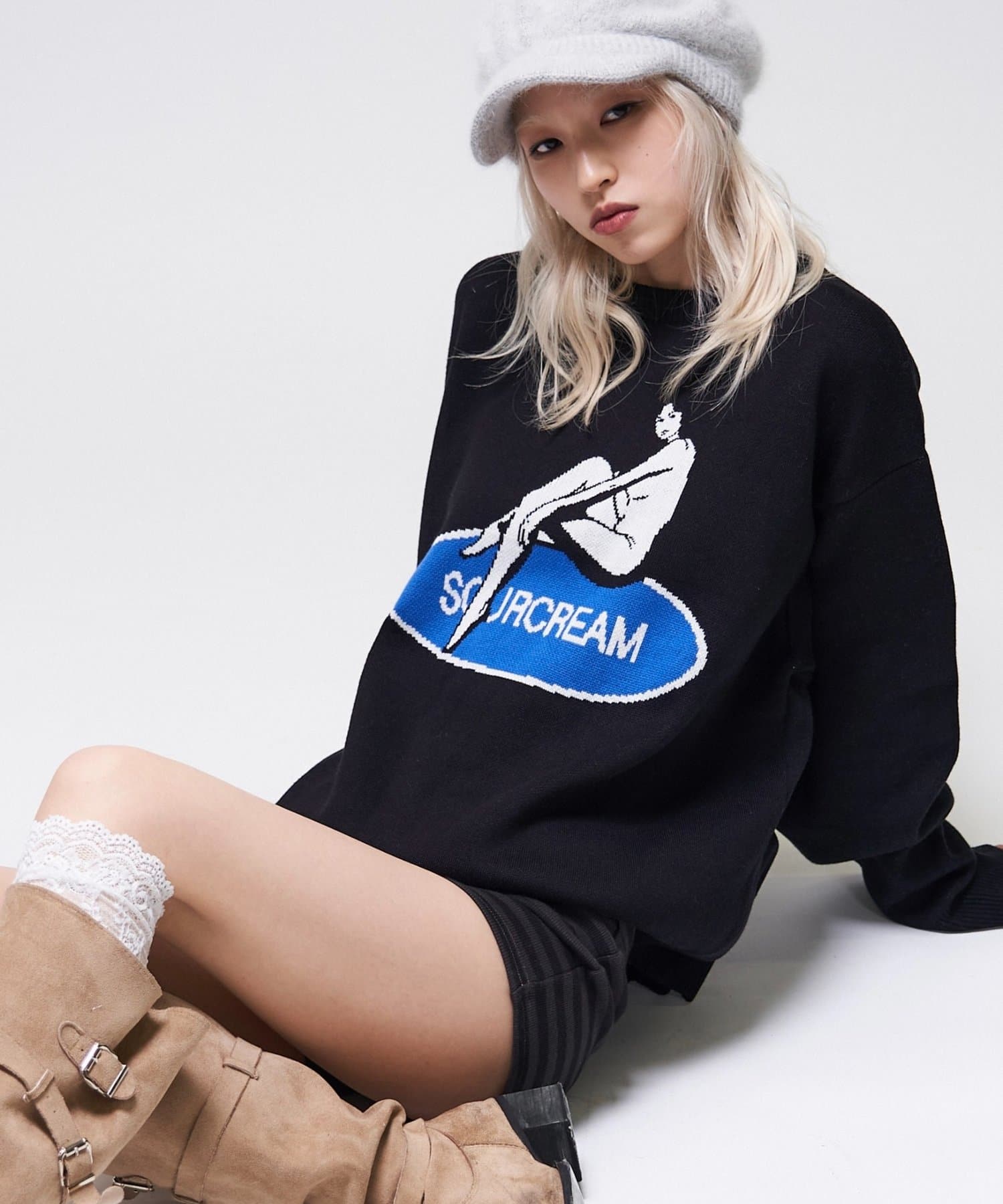WHO’S WHO gallery(フーズフーギャラリー) 【26AW LOOK掲載品番】【Sourcream】girlジャガードニット