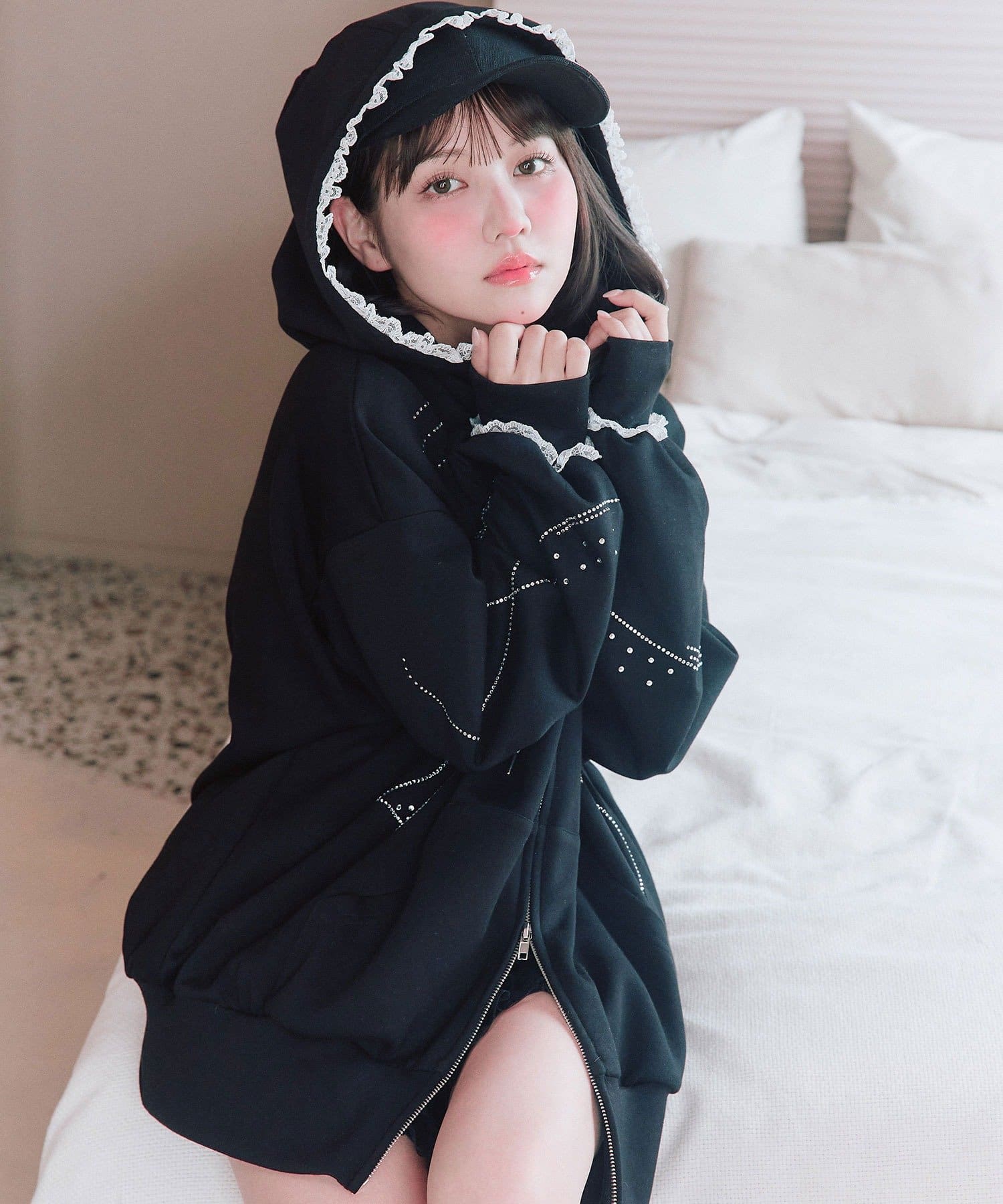 OLIVE des OLIVE(オリーブ デ オリーブ) ホットフィットリボンBigパーカー