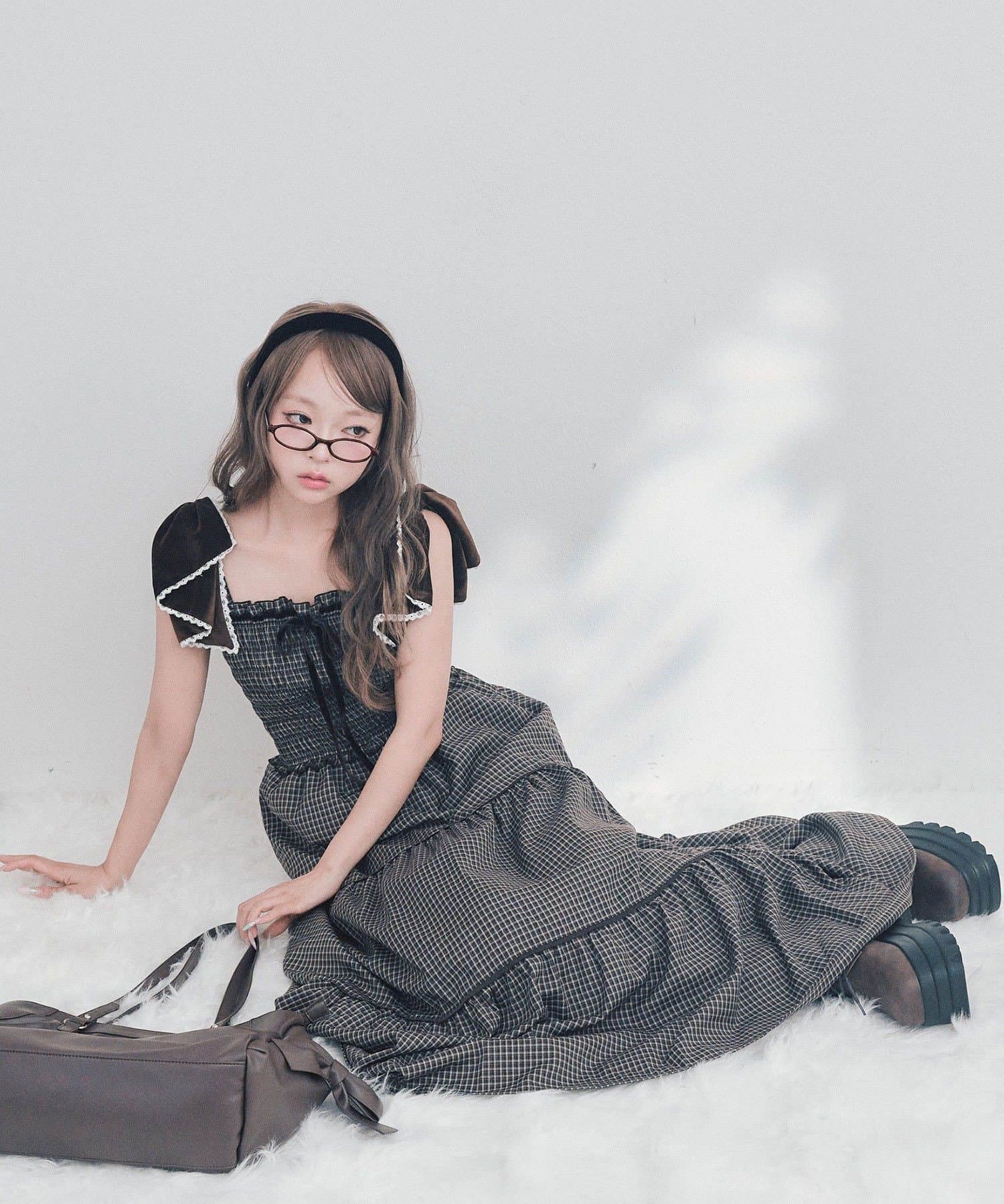 OLIVE des OLIVE(オリーブ デ オリーブ) リボン付ティアードキャミワンピ