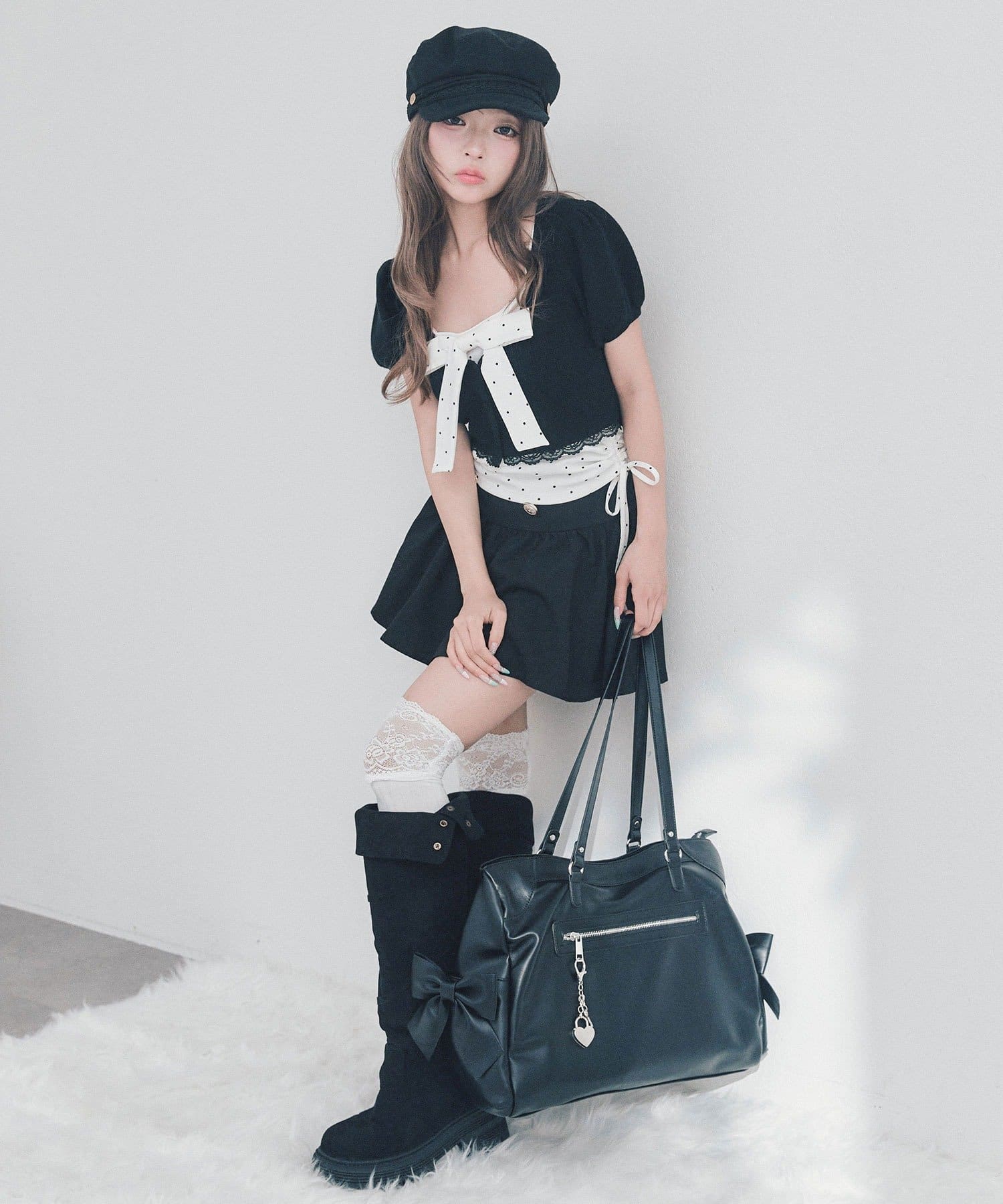 OLIVE des OLIVE(オリーブ デ オリーブ) Ribbonキャミ×カーデセット