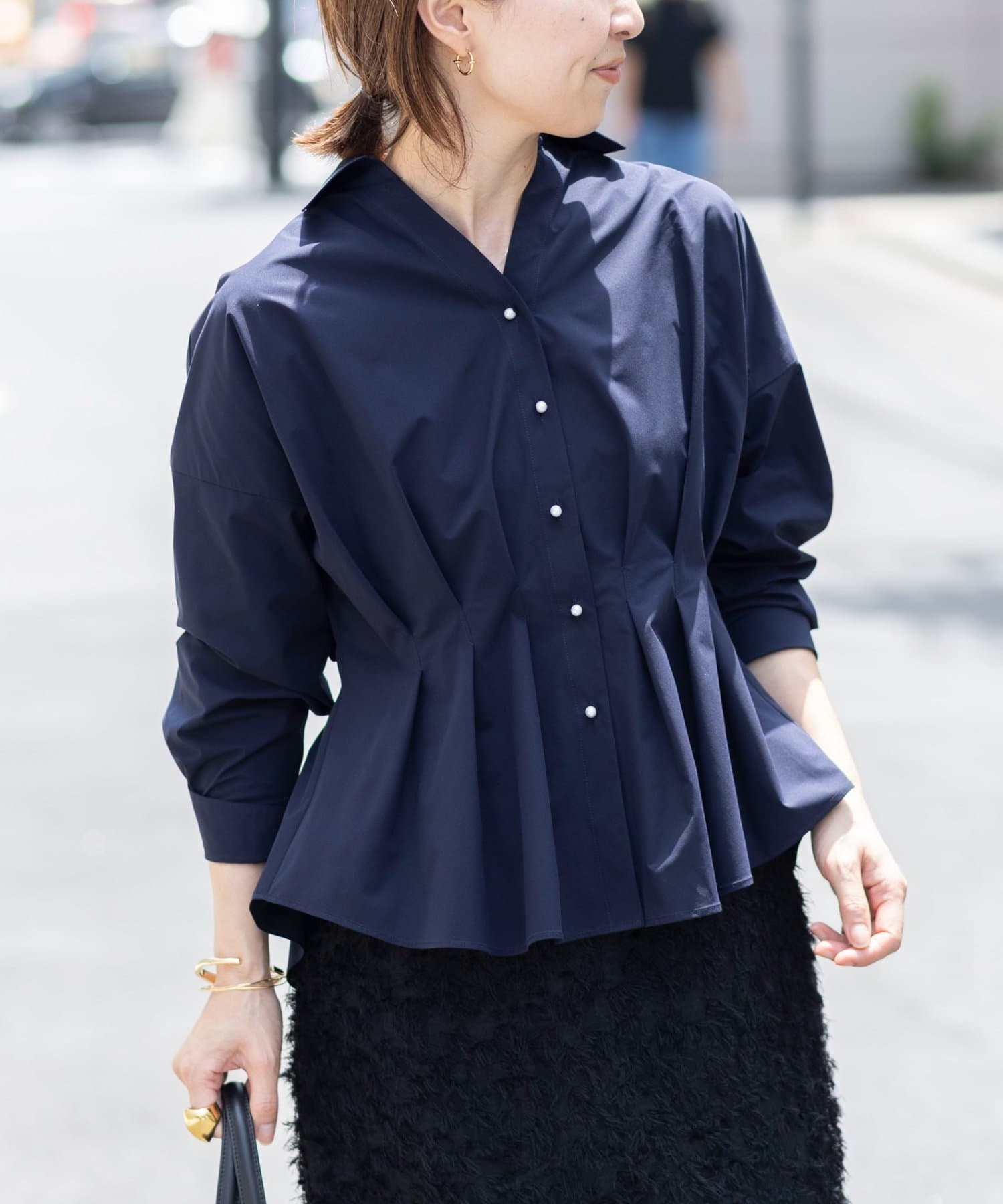 NOLLEY'S(ノーリーズ) 【一部店舗限定色】ストレッチタフタスキッパータックシャツ