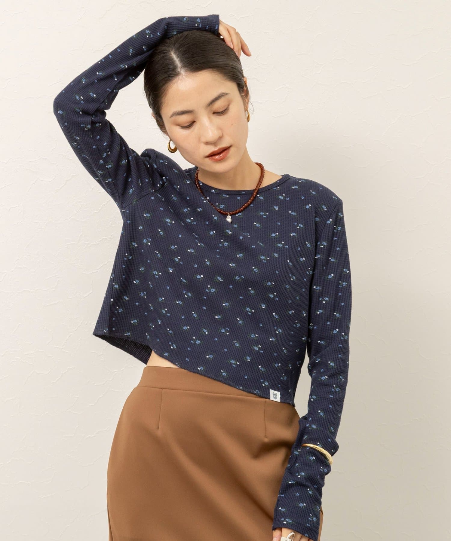NOLLEY'S(ノーリーズ) 【MAQWEL】Flower Waffleショルダーパッドプルオーバー