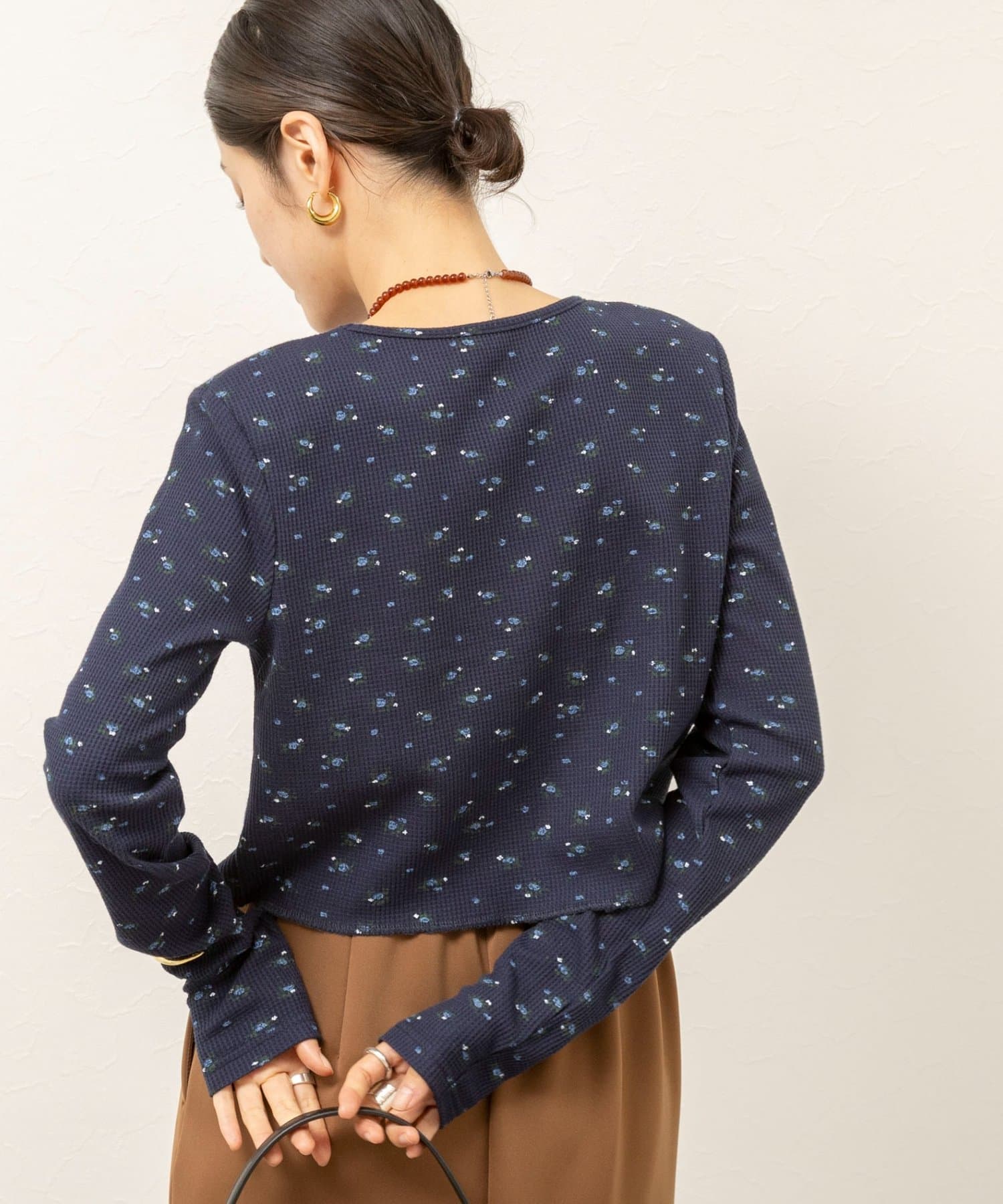 NOLLEY'S(ノーリーズ) 【MAQWEL】Flower Waffleショルダーパッドプルオーバー