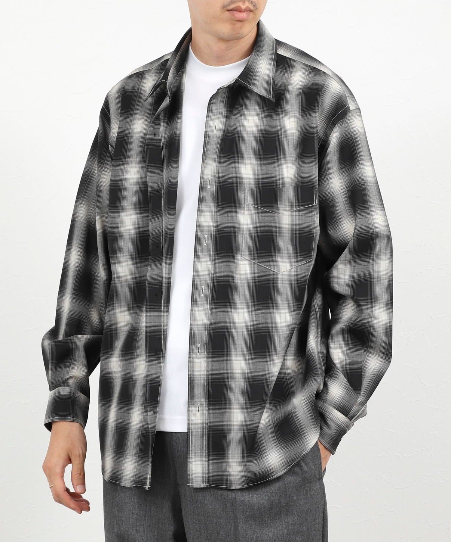 NOLLEY'S(ノーリーズ) ウール オンブレチェック レギュラーシャツ 26AW