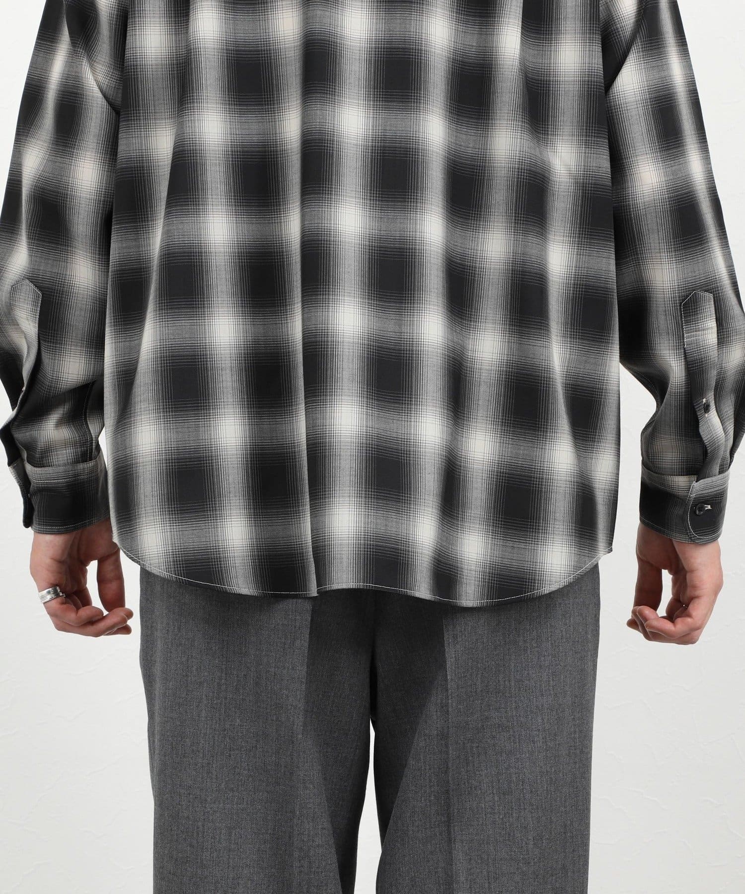 NOLLEY'S(ノーリーズ) ウール オンブレチェック レギュラーシャツ 26AW