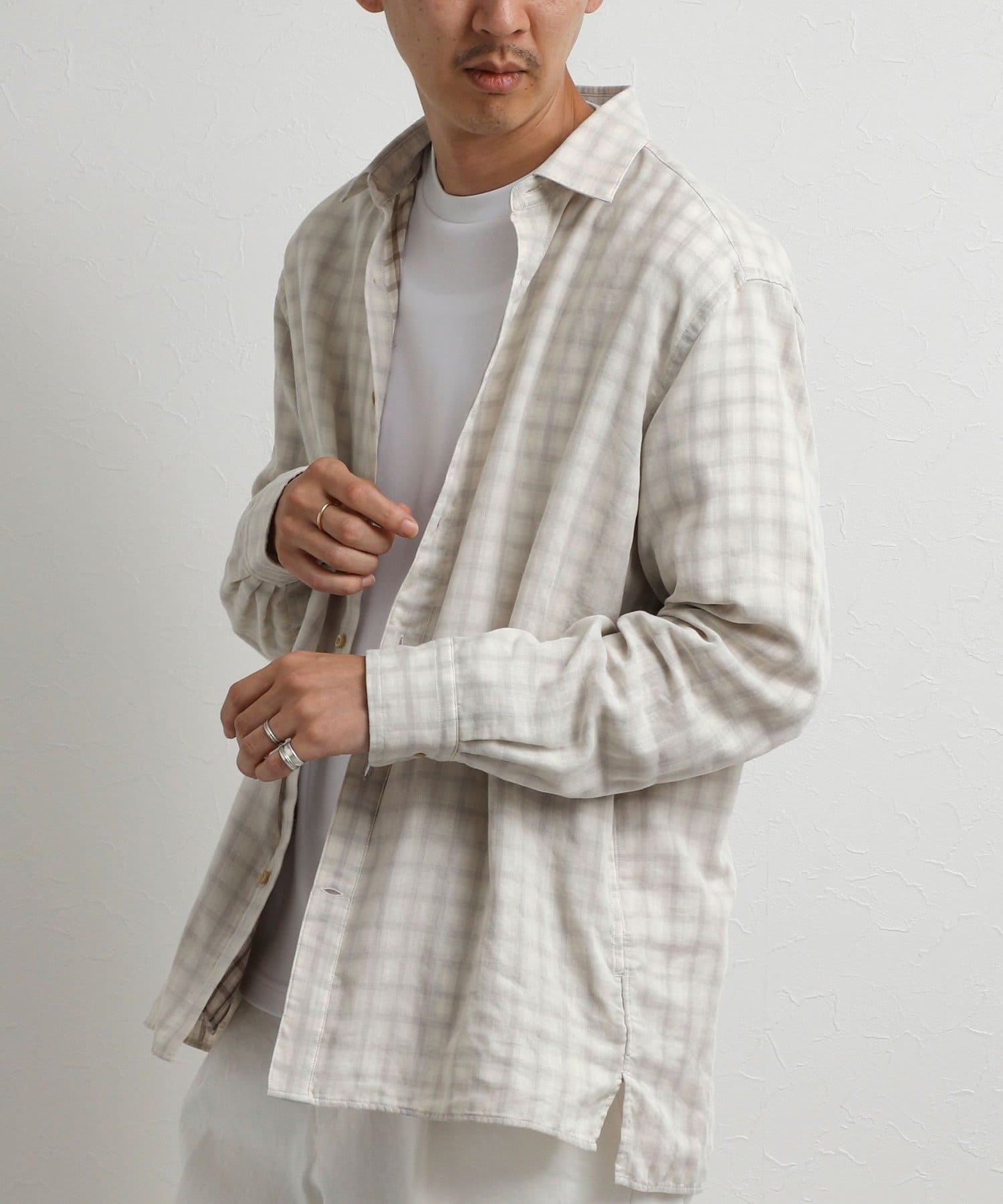 NOLLEY'S(ノーリーズ) ダブルガーゼ レギュラーカラーオーバーシャツ 26AW