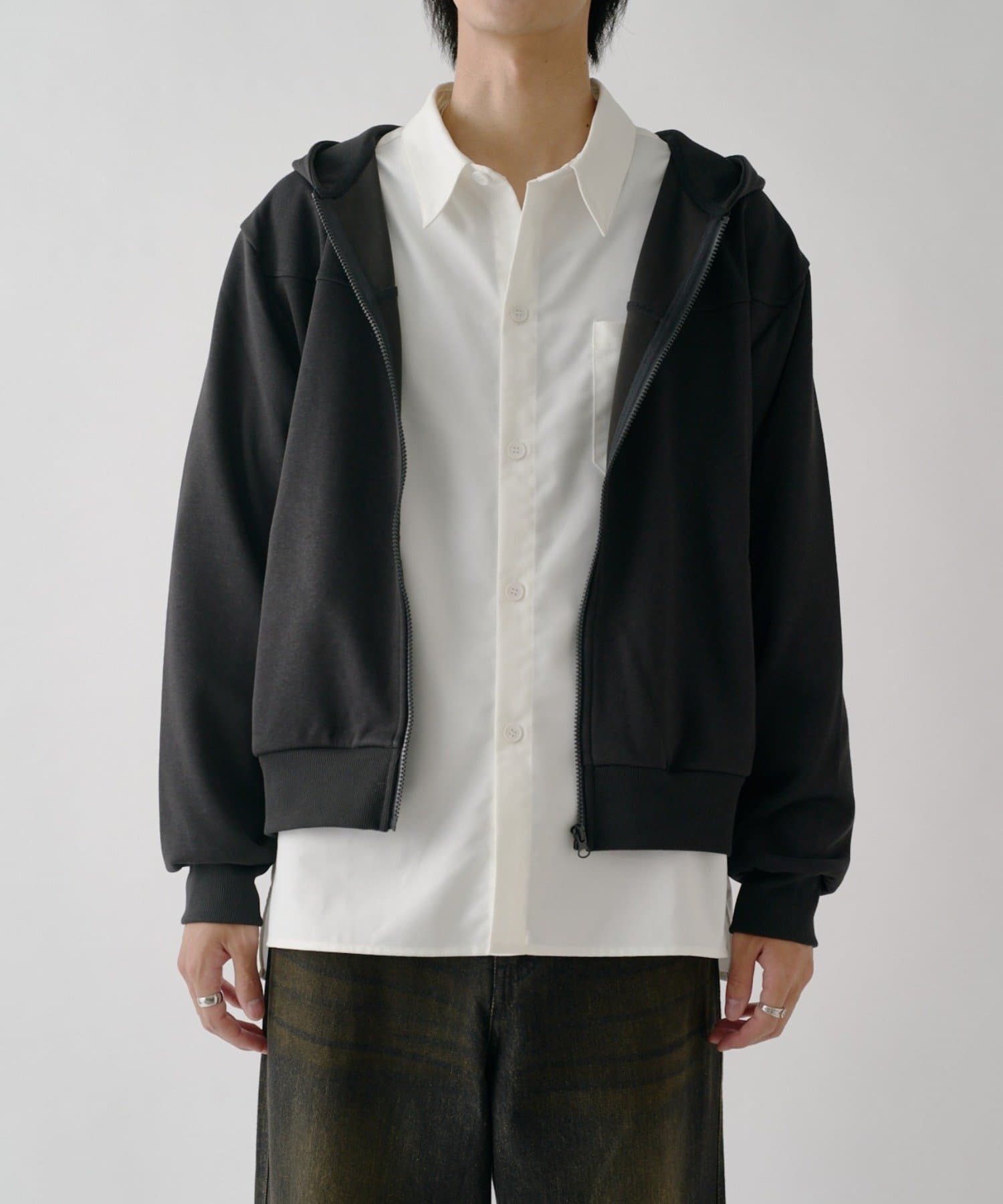 -goocy-(グーシー) ボンディングスウェットZIPPK