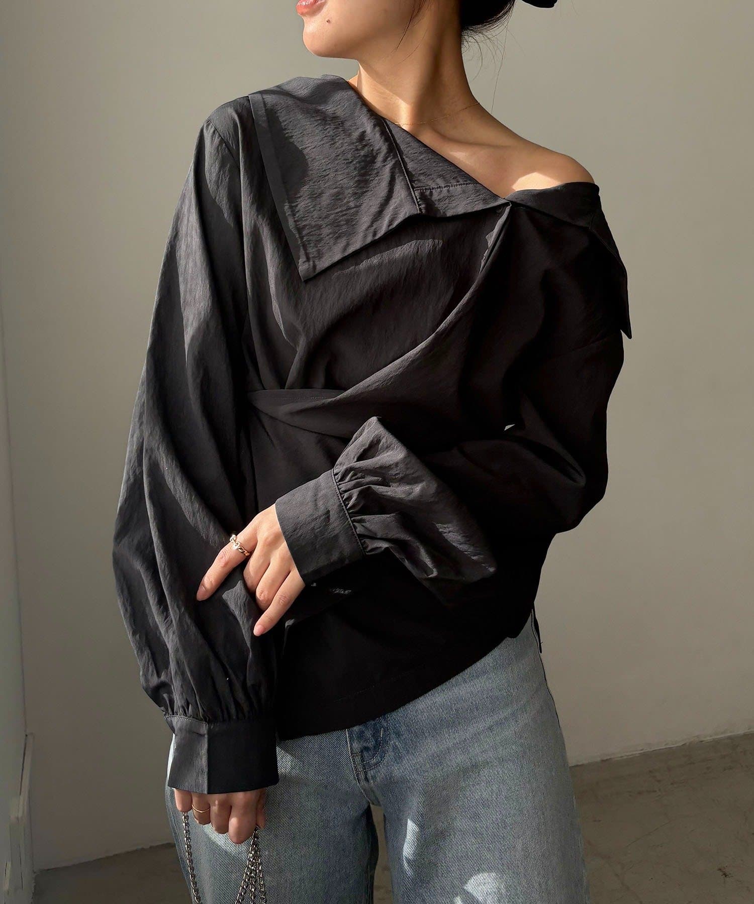 CAPRICIEUX LE'MAGE(カプリシュレマージュ) 【2WAY/新色ブルー、WEB限定ピンク】カシュクールシャツ