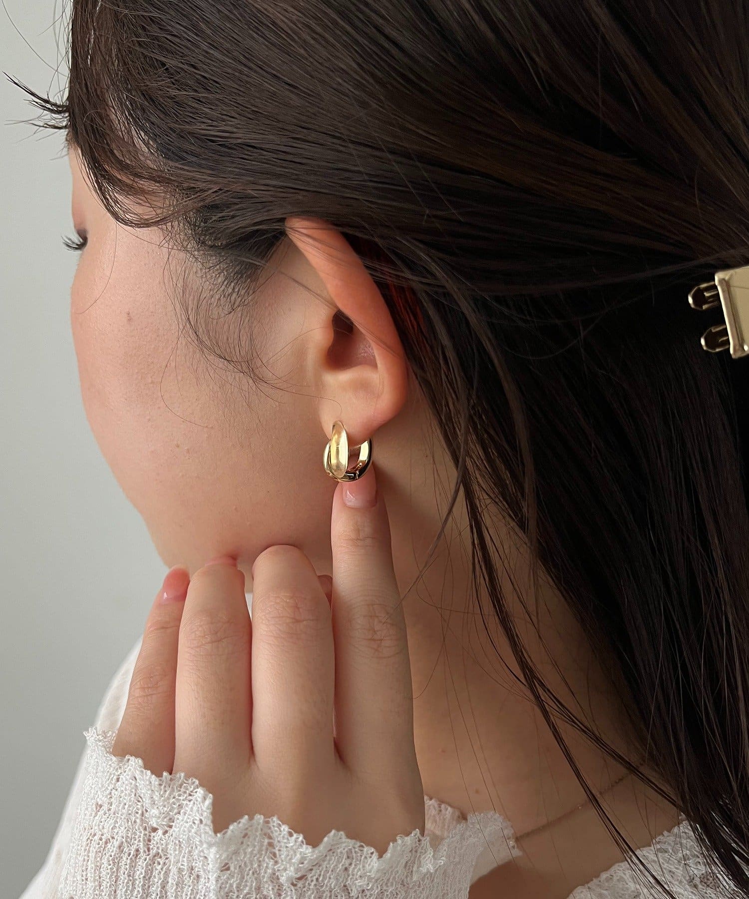 CAPRICIEUX LE'MAGE(カプリシュレマージュ) 〈GOLDY/ゴールディ〉クリアコンビワンタッチピアス