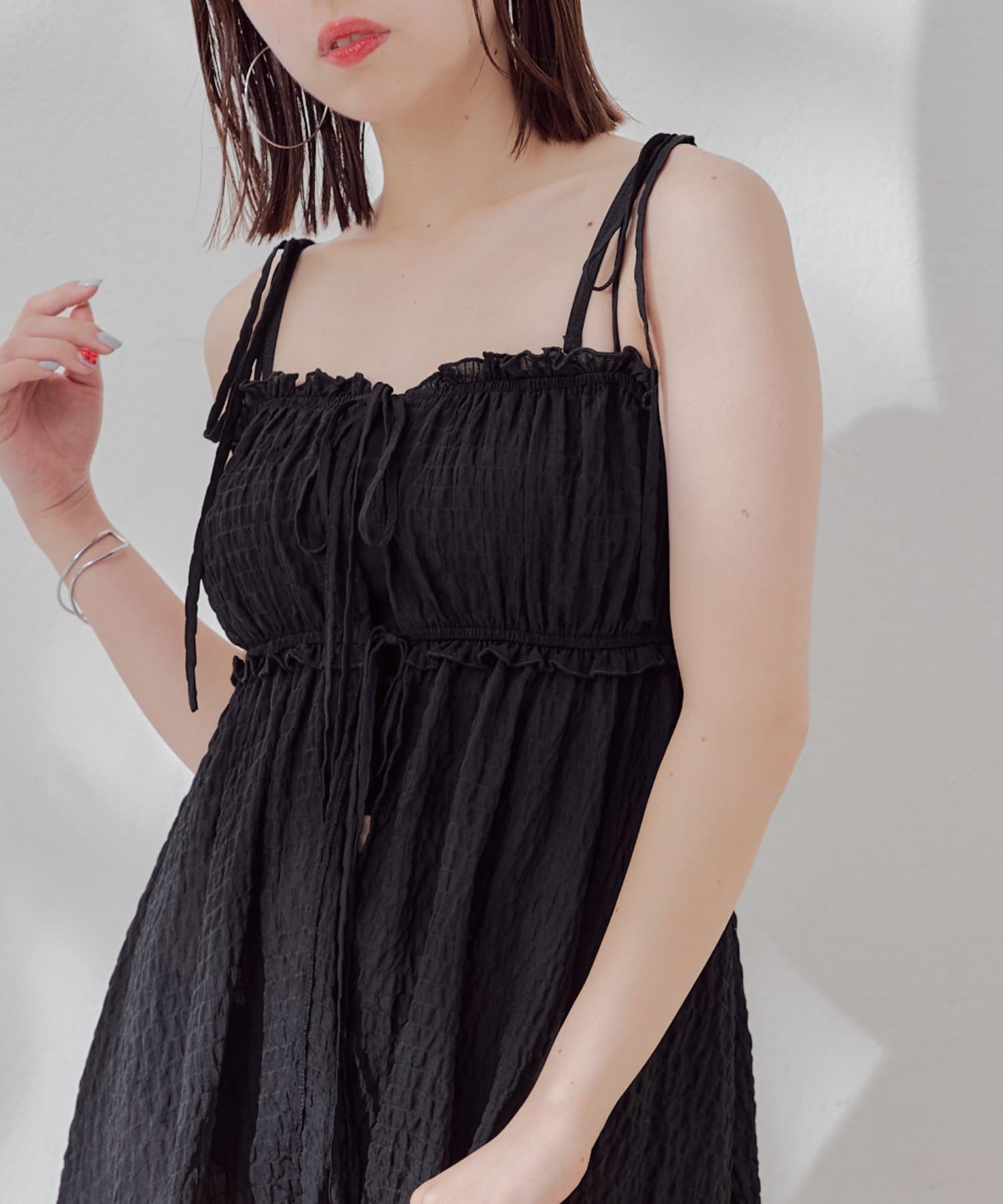 新品 Chico （水着）肩リボンキャミチュニック水着３点セット Chico】肩リボンキャミチュニック水着3点セット | OUTLET