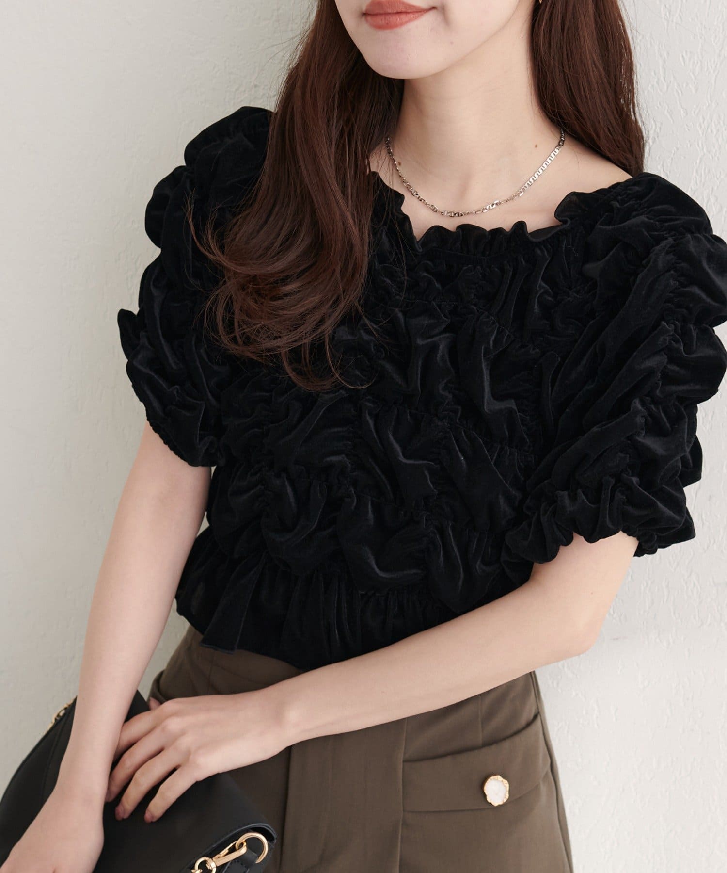 natural couture(ナチュラルクチュール) シアーベロアシャーリングTOPS