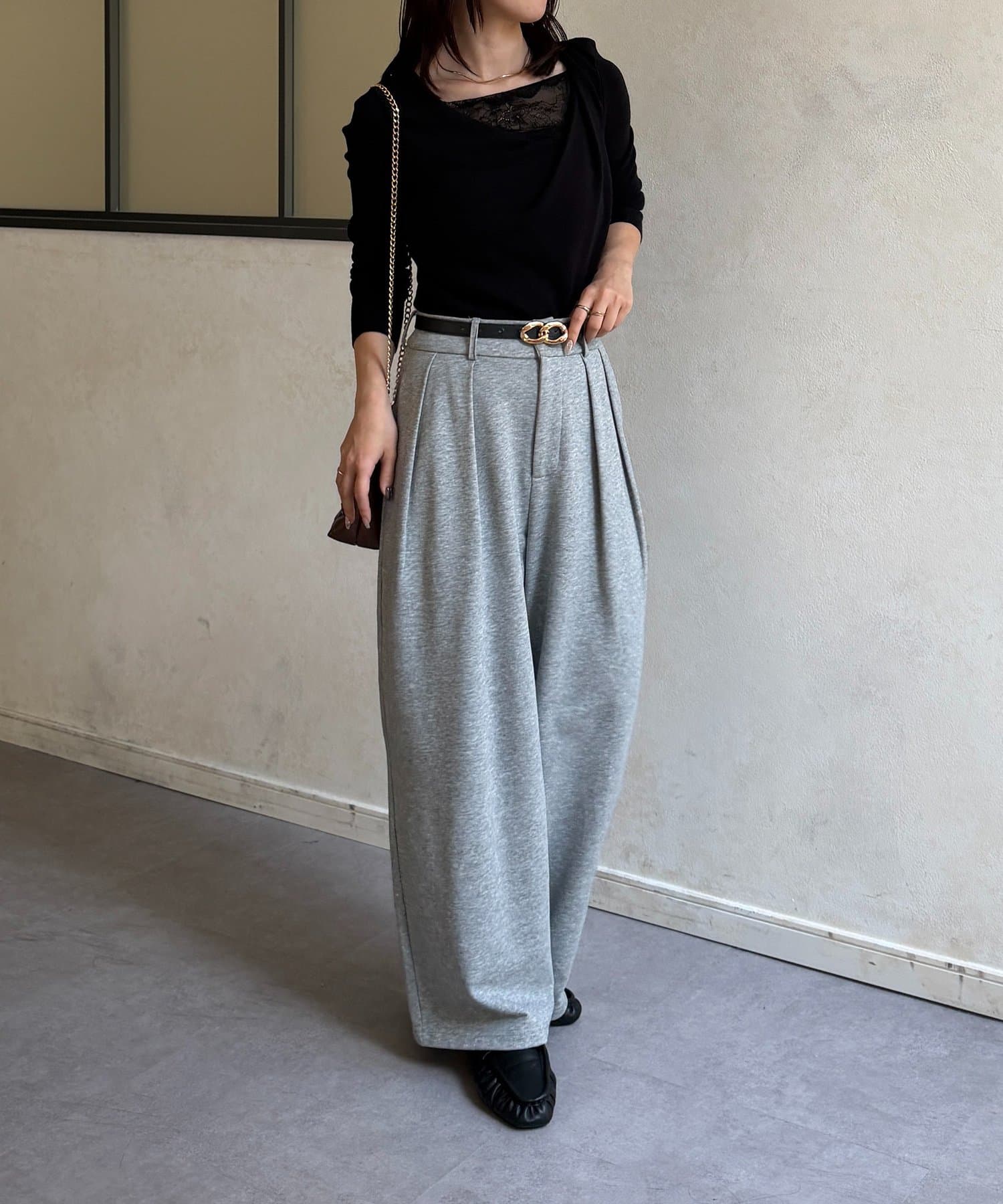 Thevon.(ゼヴォン) レースドッキングドレープニット
