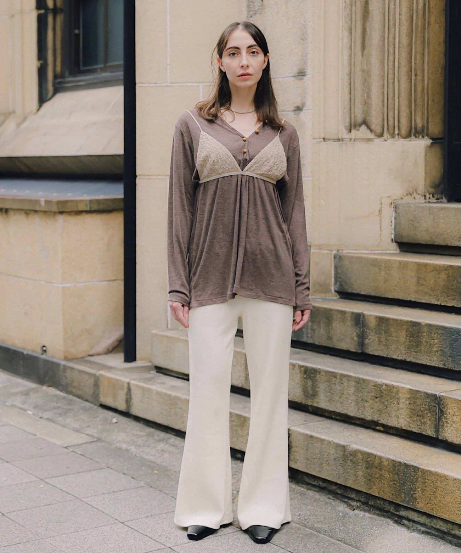Kastane(カスタネ) 【CINAMOD】 WOODENBUTTON PULLOVER