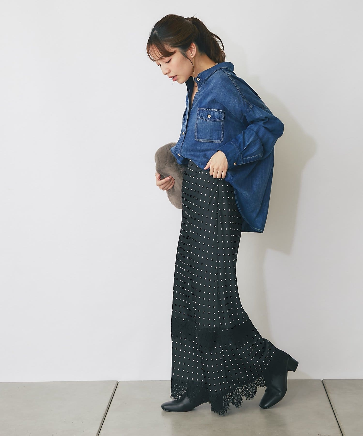 La boutique BonBon(ラブティックボンボン) 【REMME】スクエアトゥショートブーツ