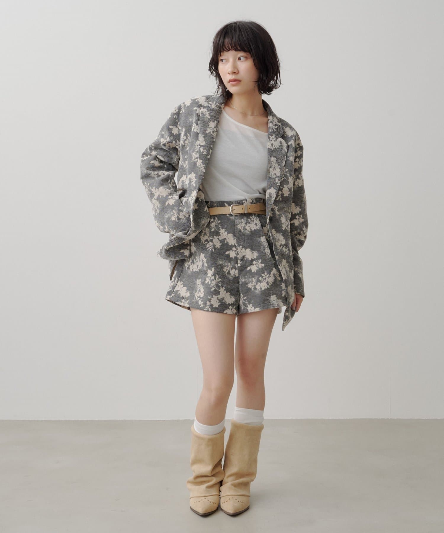 Kastane(カスタネ) 【8.28(金)17：00～8.30(日)23：59限定発売/セットアップ対応】limited flower jacquard short pants