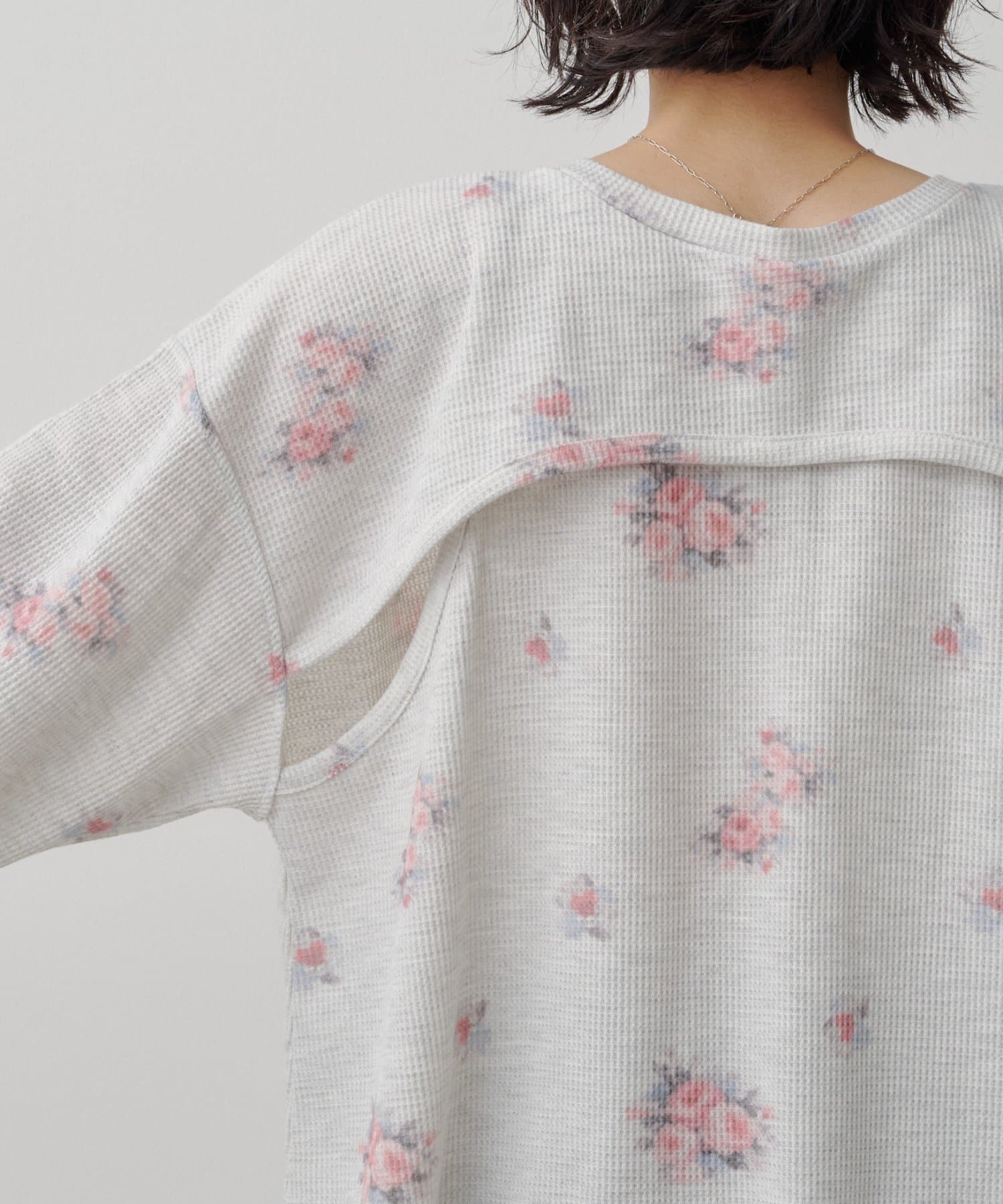 Kastane(カスタネ) 【SNSで話題/高評価レビュー/セットアップ対応】 フラワーワッフルヘンリートップス