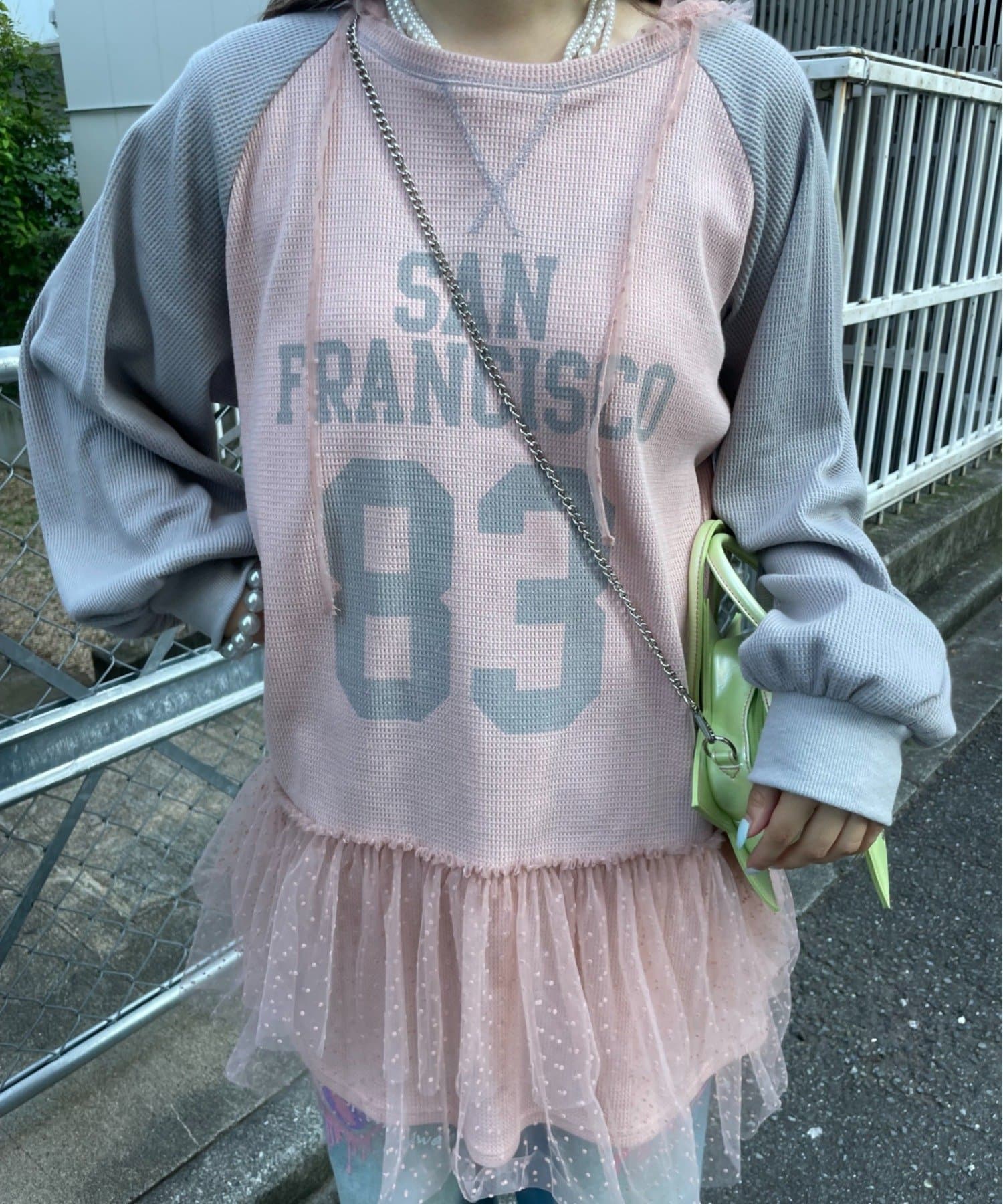 CIAOPANIC TYPY(チャオパニックティピー) 【HELLO.SANFRANCISCO】ワッフルロゴチュールフーディチュニック