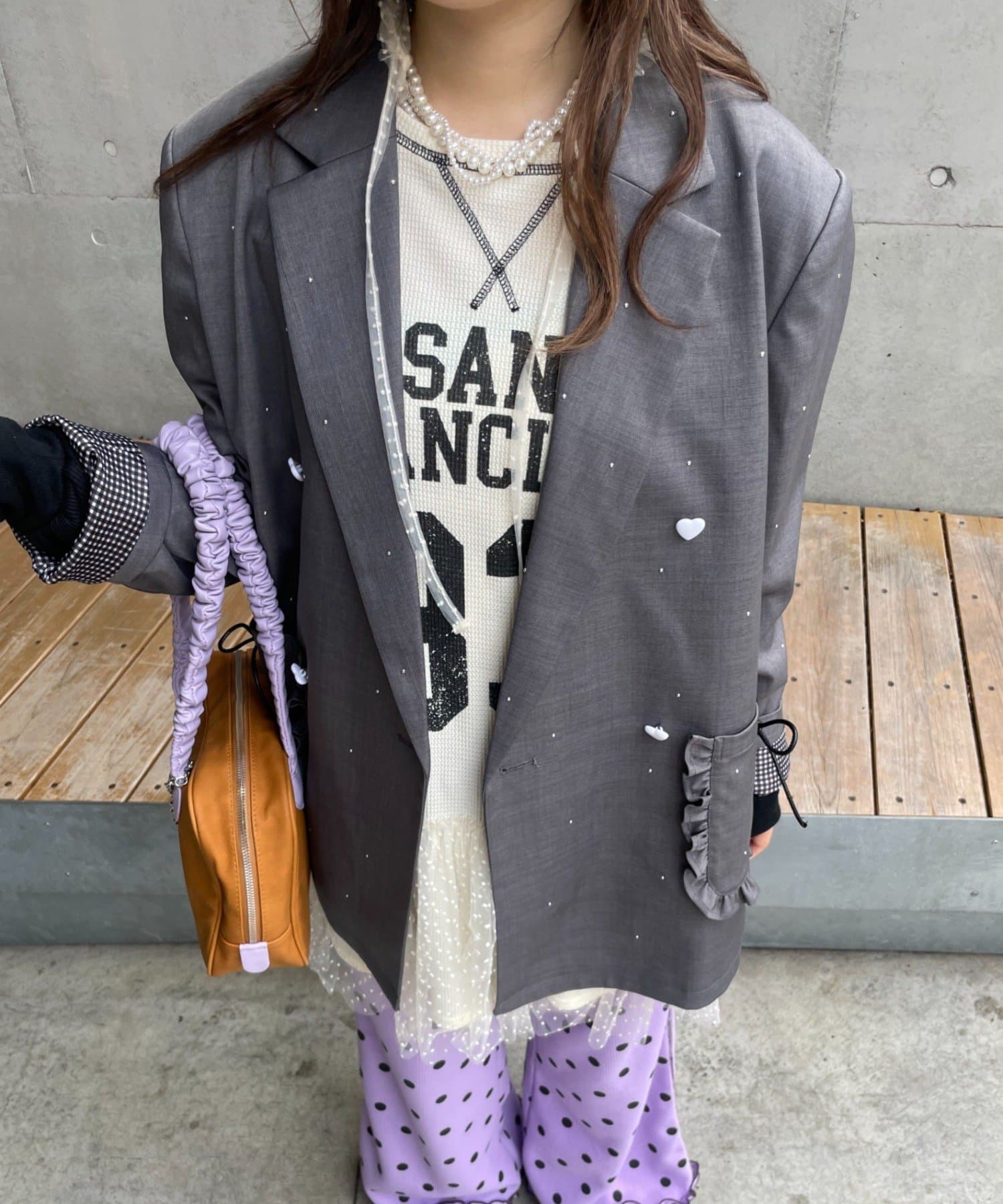 CIAOPANIC TYPY(チャオパニックティピー) 【HELLO.SANFRANCISCO】スタッズアソートオーバージャケット