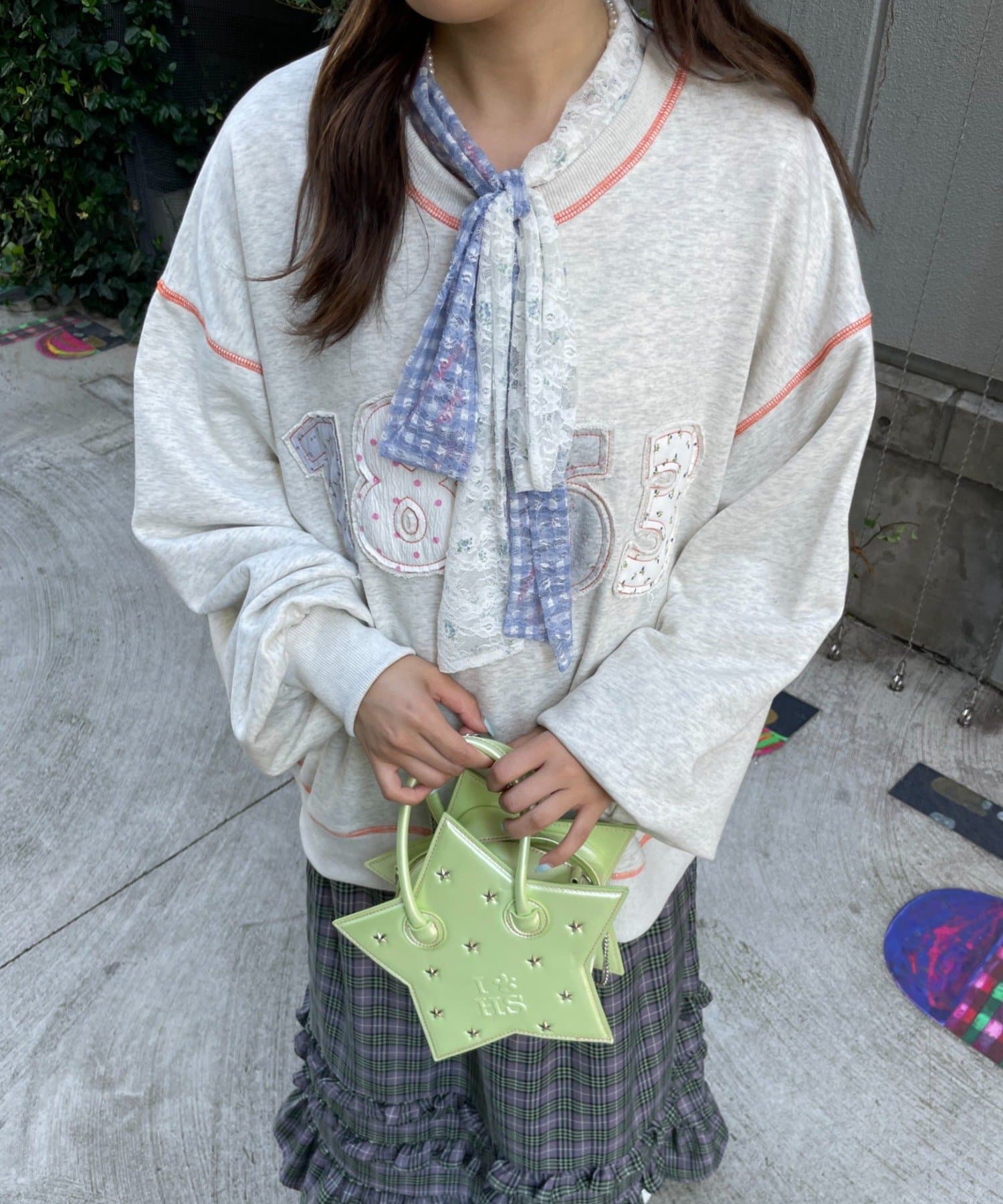 CIAOPANIC TYPY(チャオパニックティピー) 【HELLO.SANFRANCISCO】ロゴパッチワークビッグスウェット