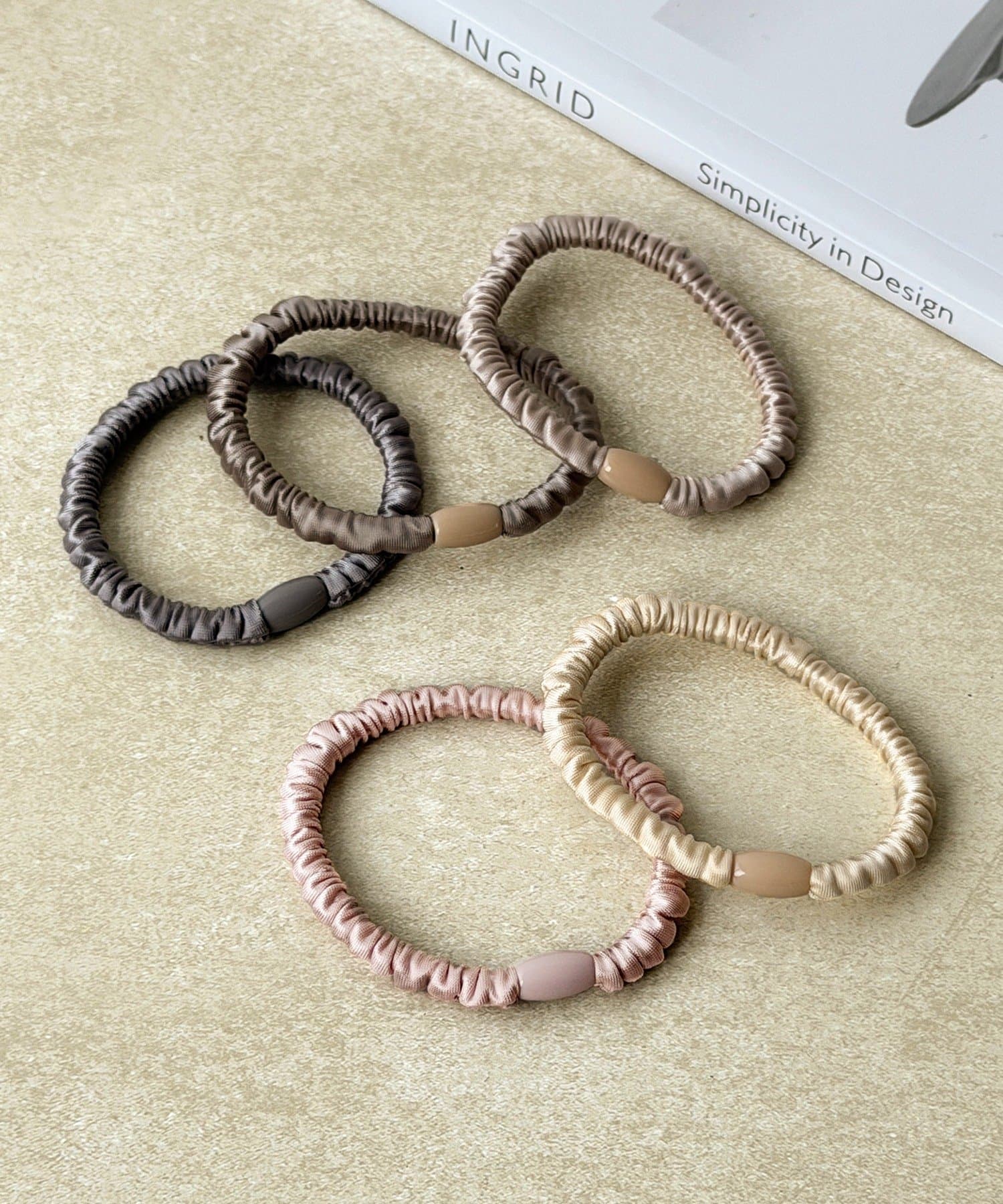3COINS(スリーコインズ) サテンポニー5個セット