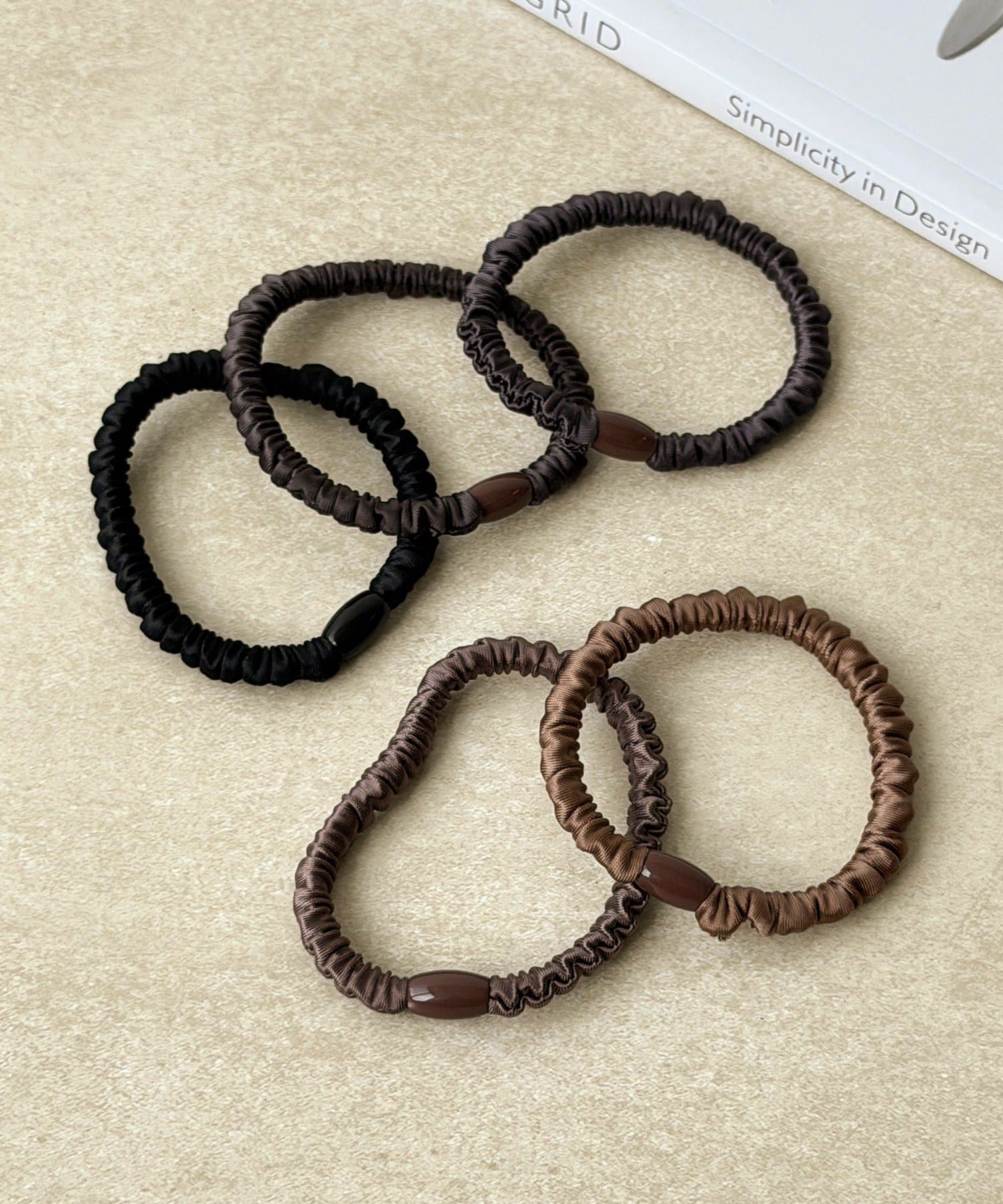 3COINS(スリーコインズ) サテンポニー5個セット