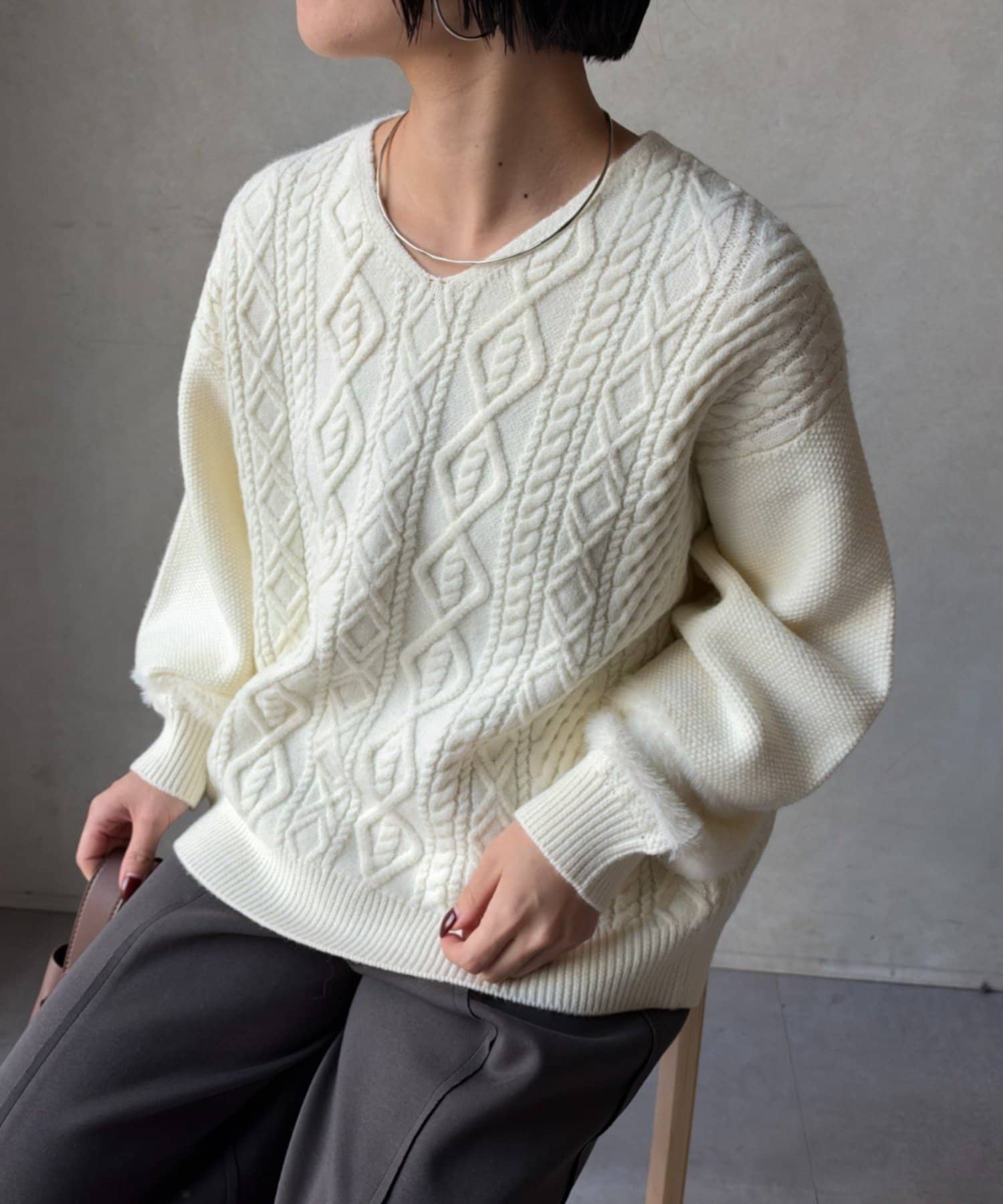 Jena　espace merveilleux(ジェナ　エスパスメルヴェイユ) バックレースアップニット