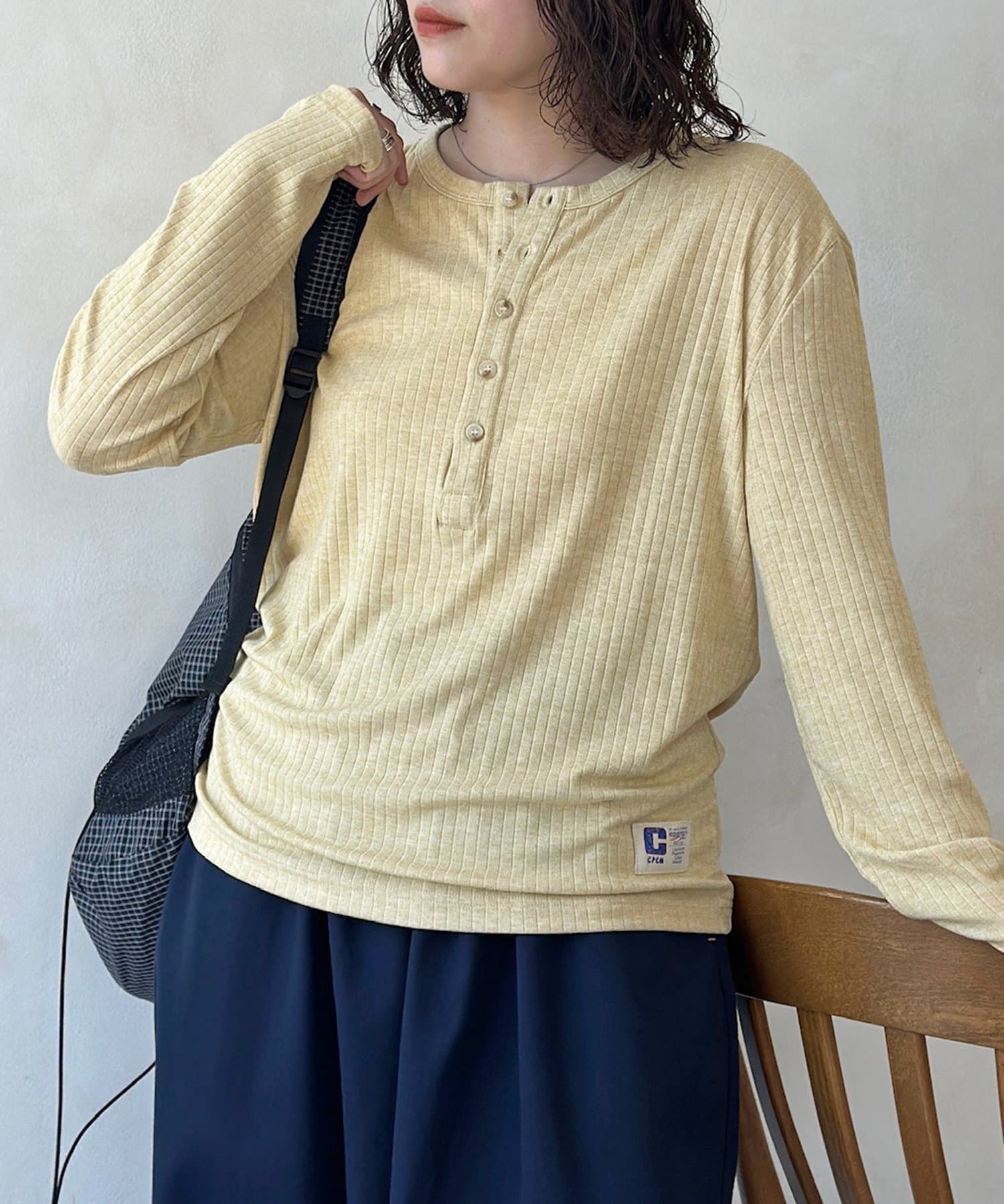 CPCM(シーピーシーエム) ヘンリーネックニットロンT
