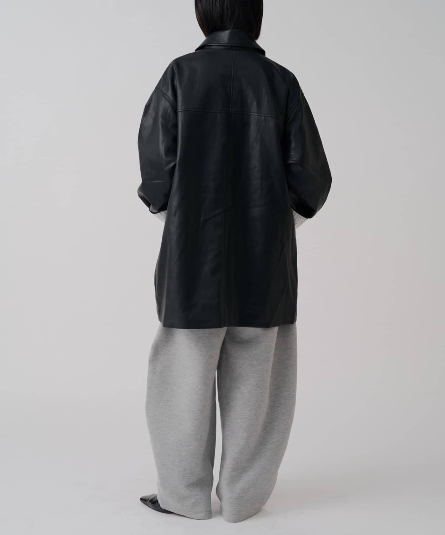-goocy-(グーシー) フェイクレザーカーコート