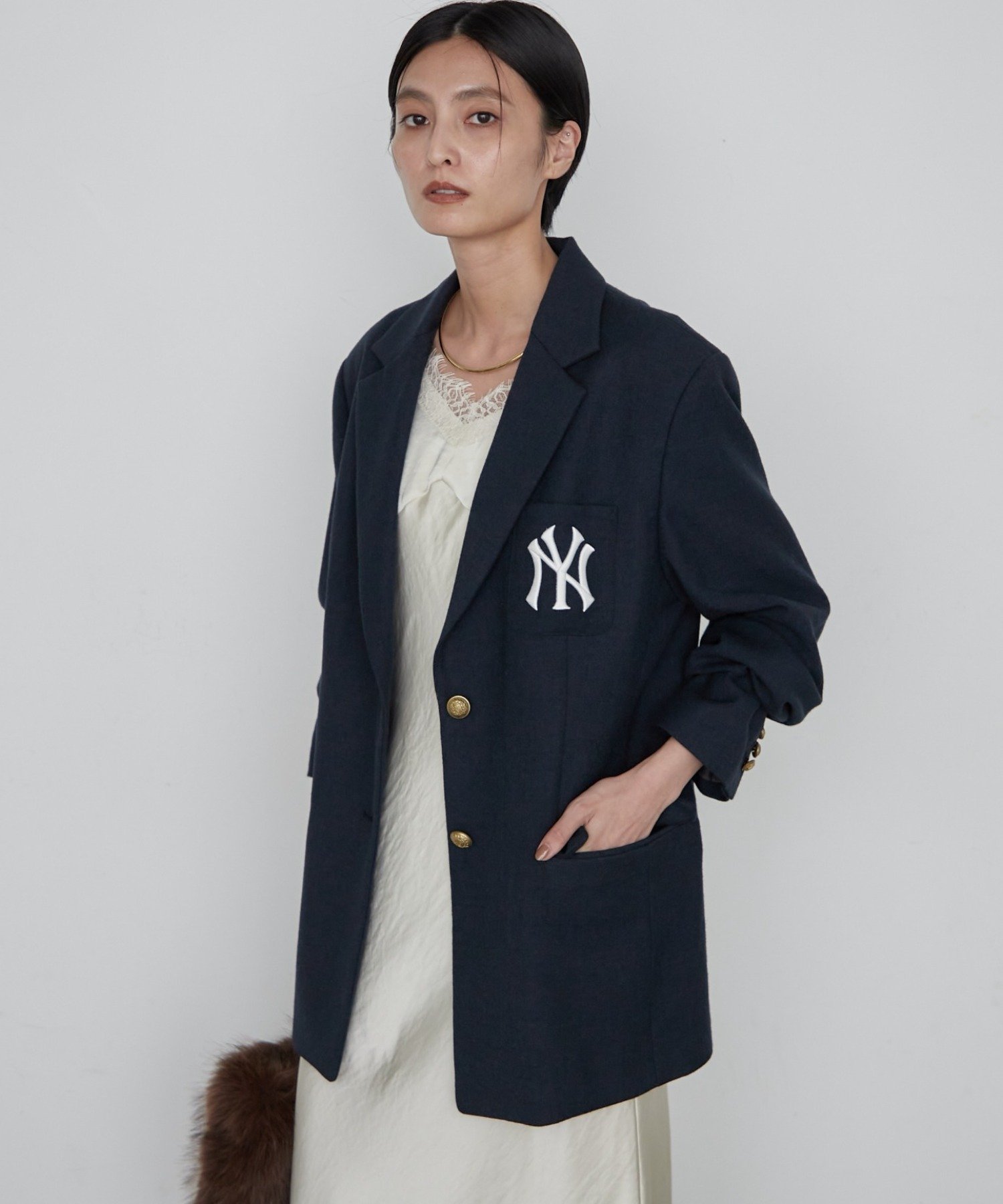 LOUNGEDRESS(ラウンジドレス) 《周りと差がつく》【MLB/メジャーリーグベースボール】ロゴテーラードジャケット