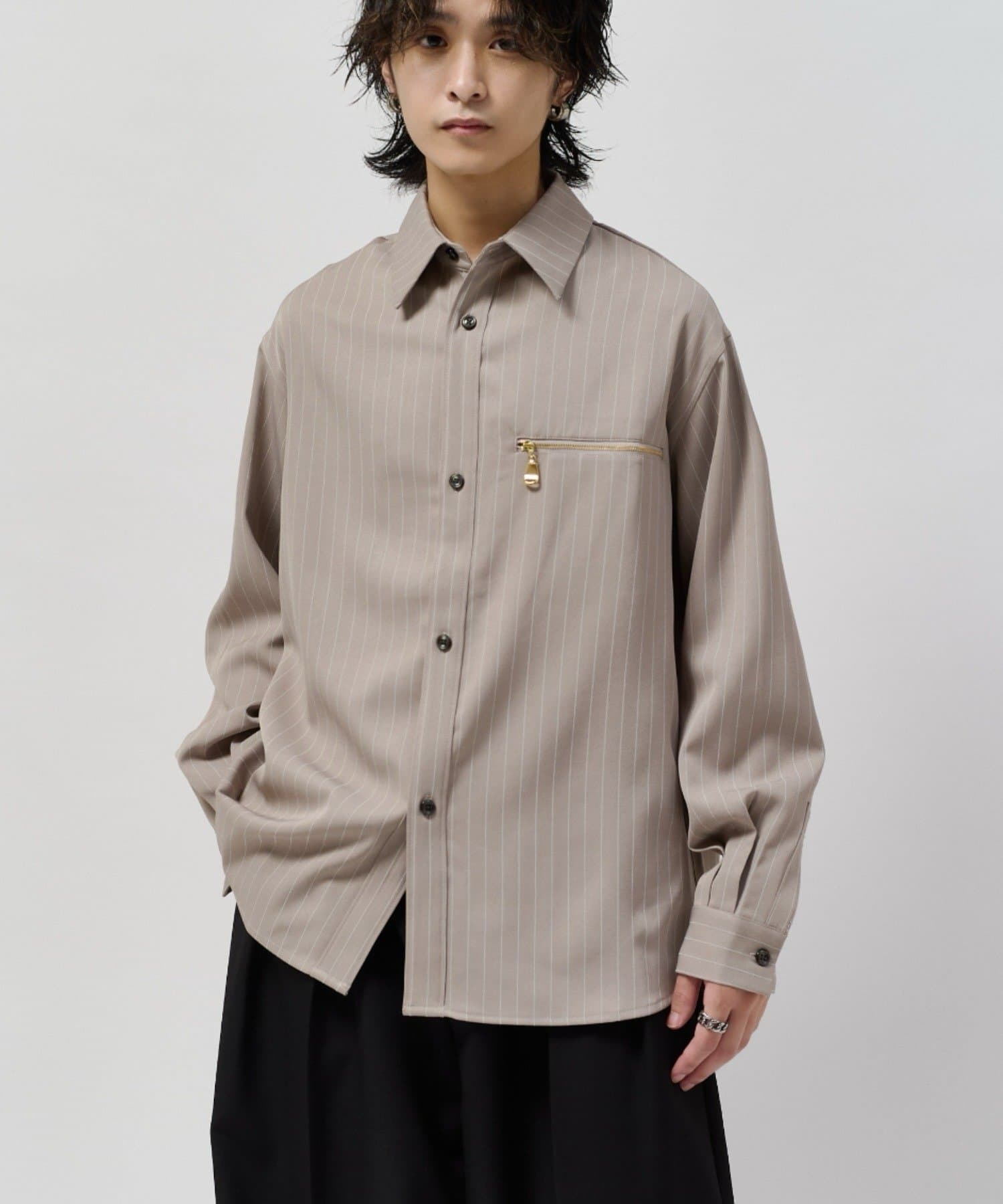 Lui's(ルイス) ストライプシャツブルゾン