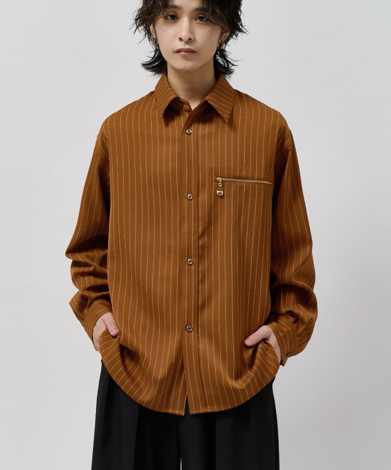 Lui's(ルイス) ストライプシャツブルゾン