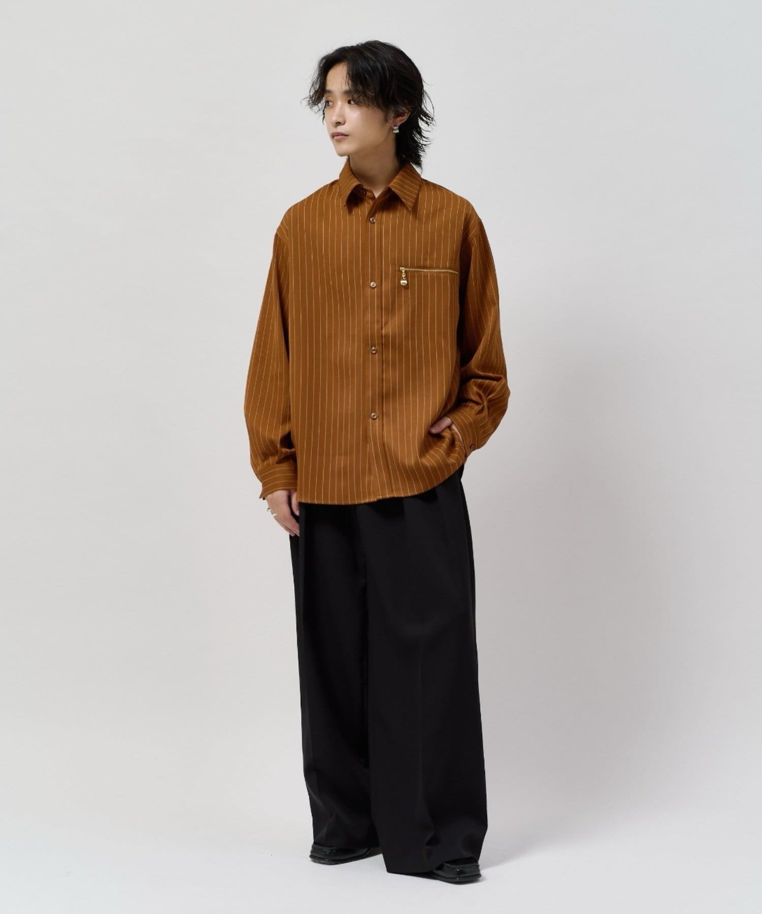 Lui's(ルイス) ストライプシャツブルゾン