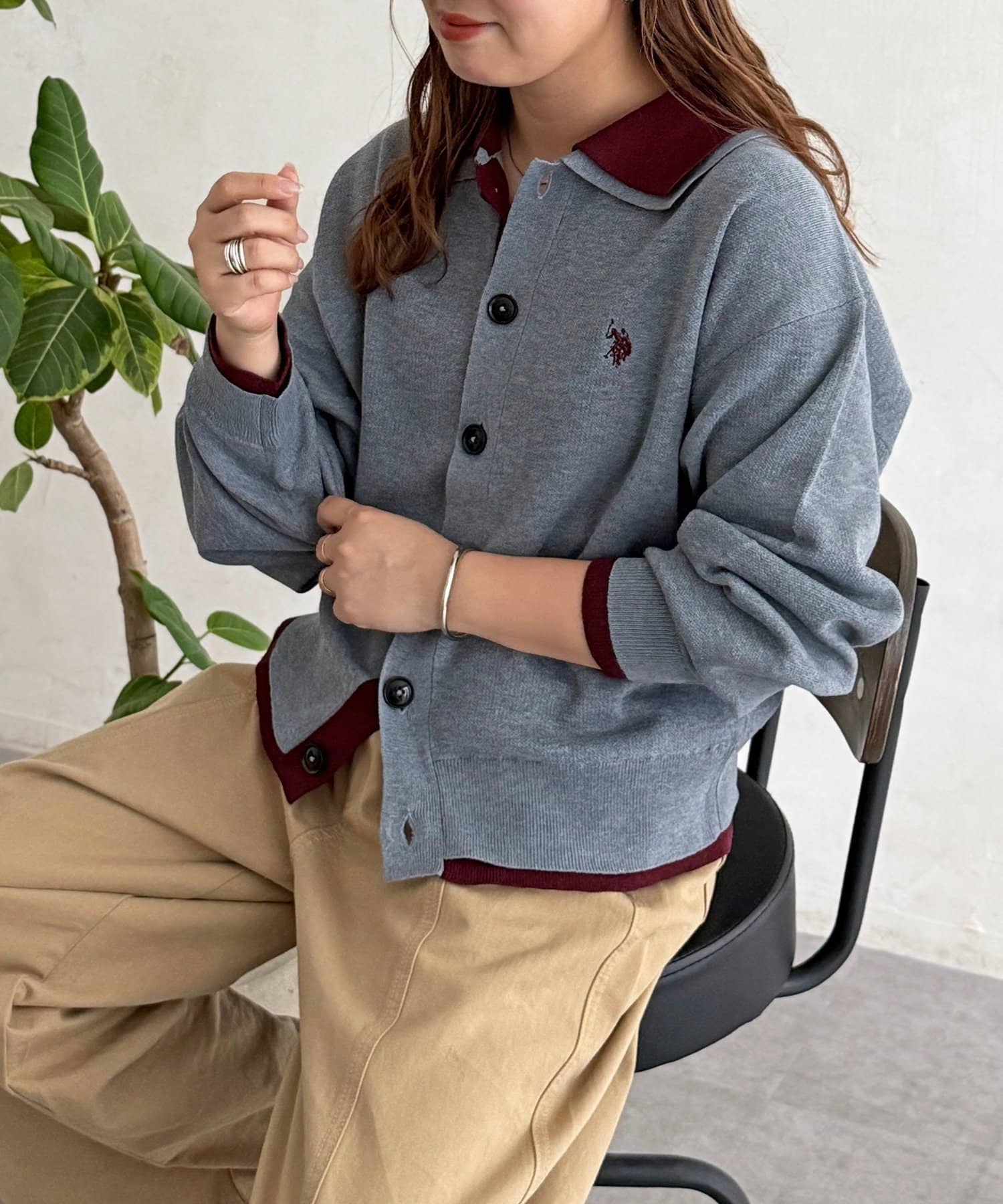 CPCM(シーピーシーエム) 【U.S. POLO ASSN. 】フェイクレイヤードニットシャツ