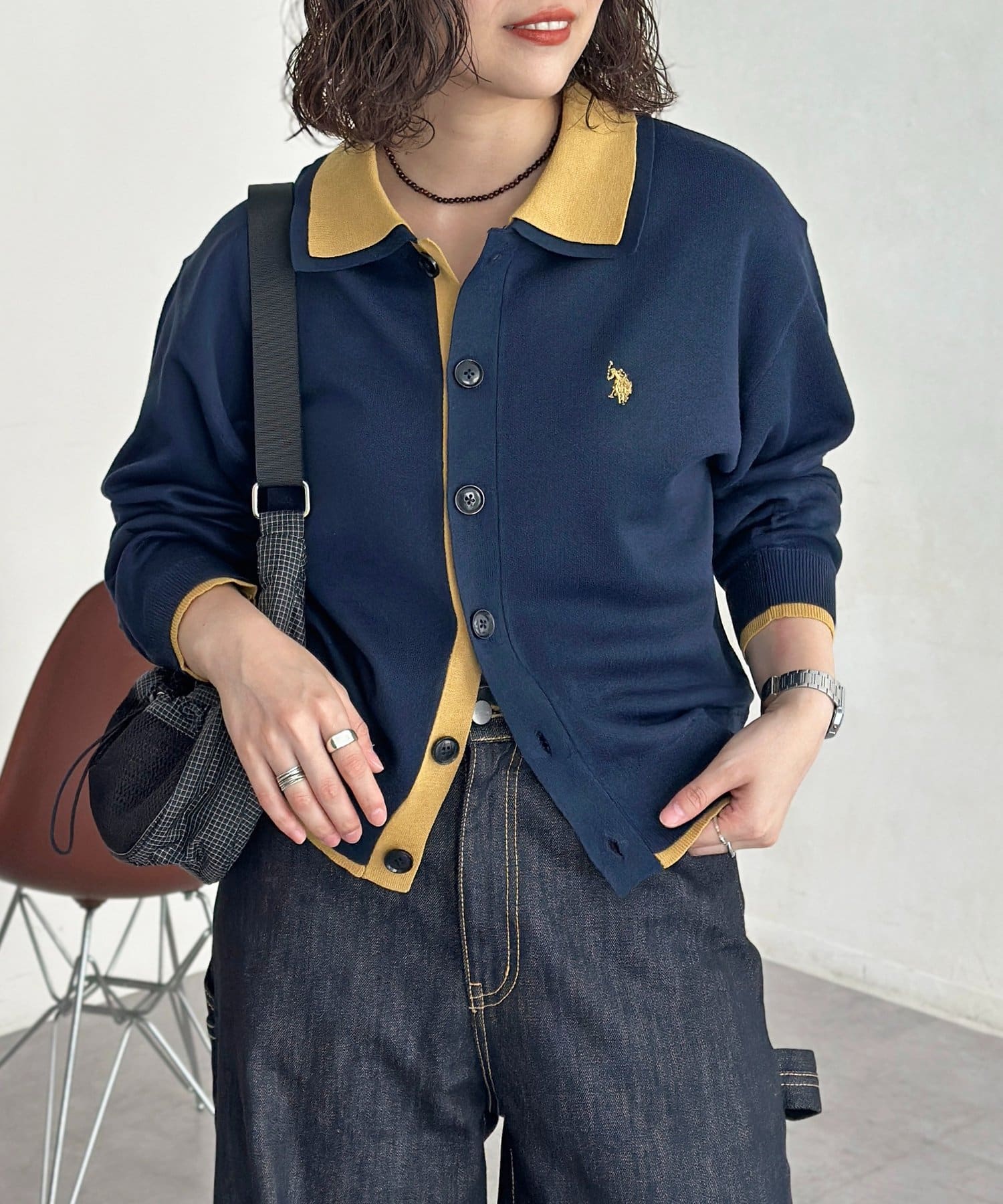 CPCM(シーピーシーエム) 【U.S. POLO ASSN. 】フェイクレイヤードニットシャツ