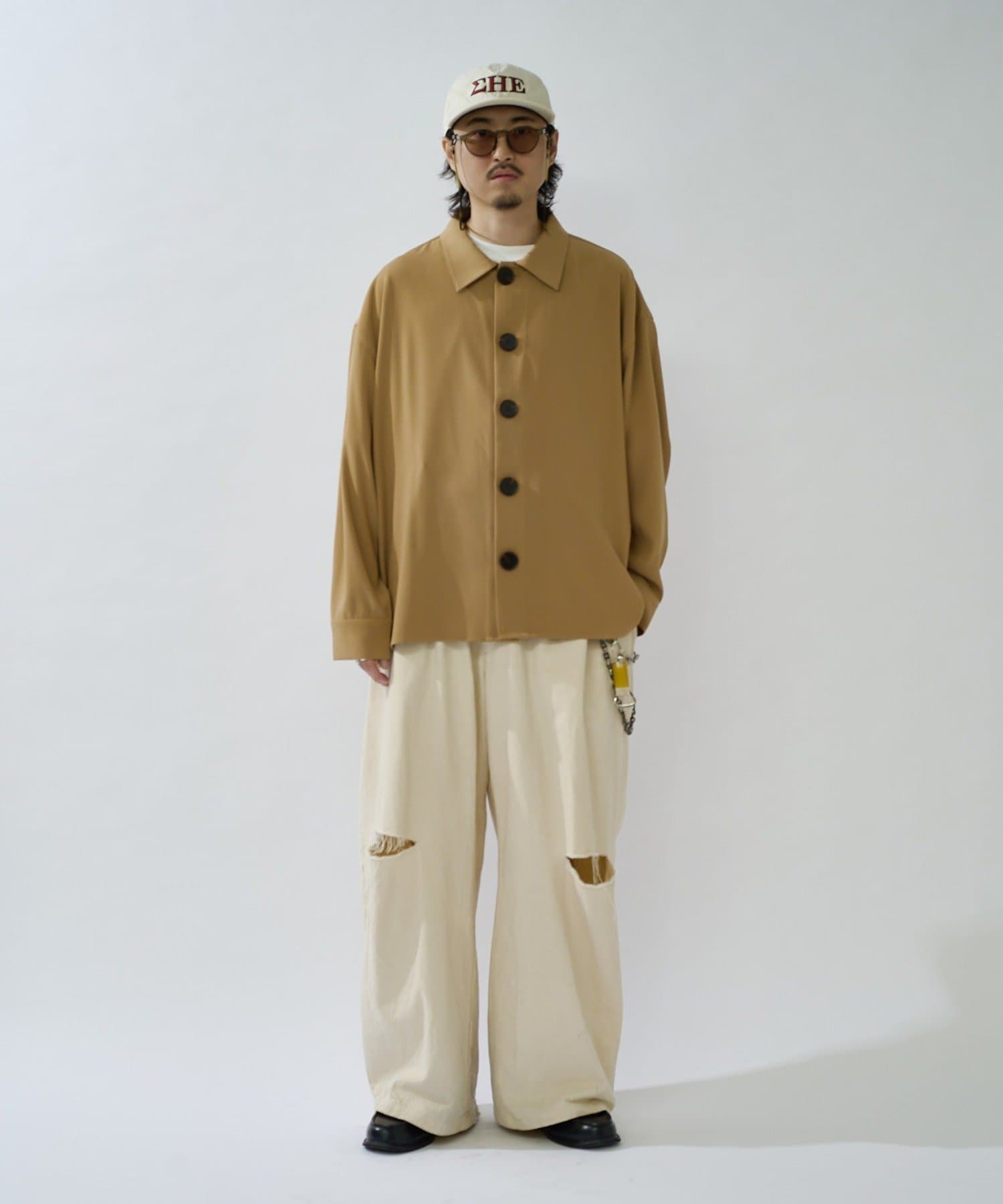 Lui's(ルイス) 【WEB限定】 アクセントボタンビッグシャツ