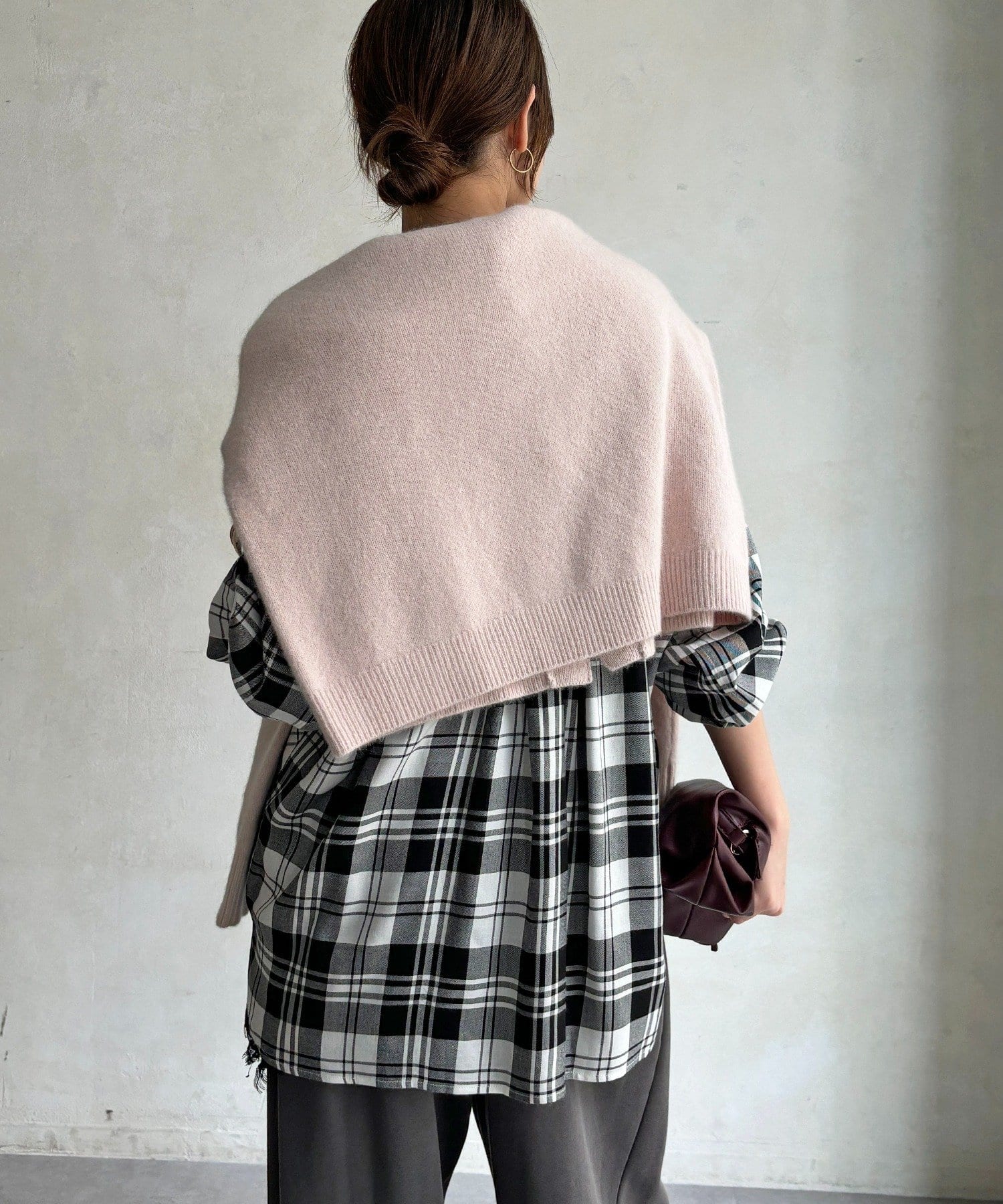 DOUDOU(ドゥドゥ) 3WAYカシュクールチェックシャツ